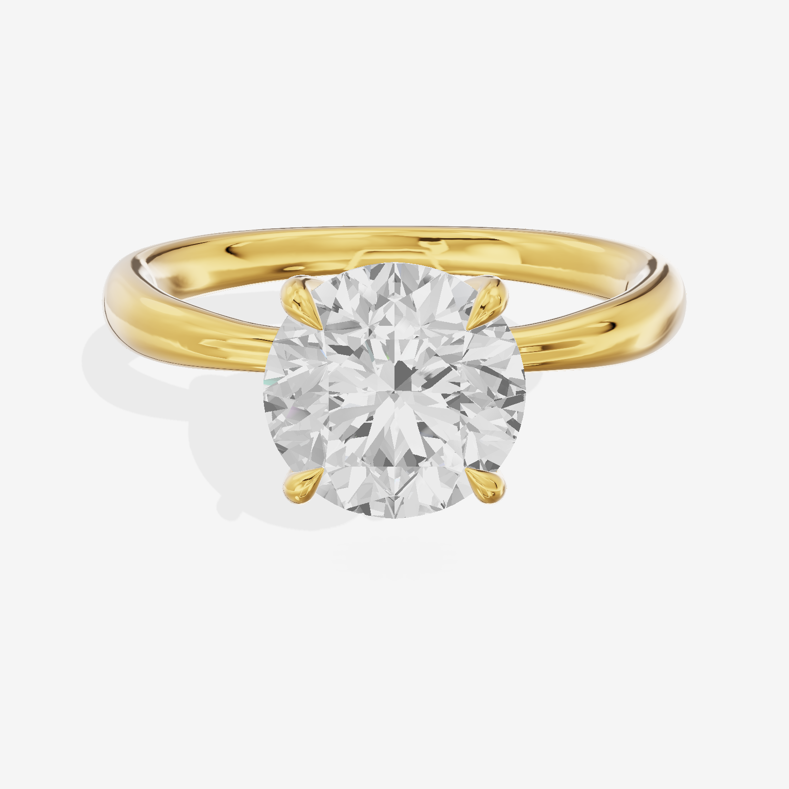 Classic Aimora 2.7mm Round Solitaire Engagement Ring in 18K Yellow Gold