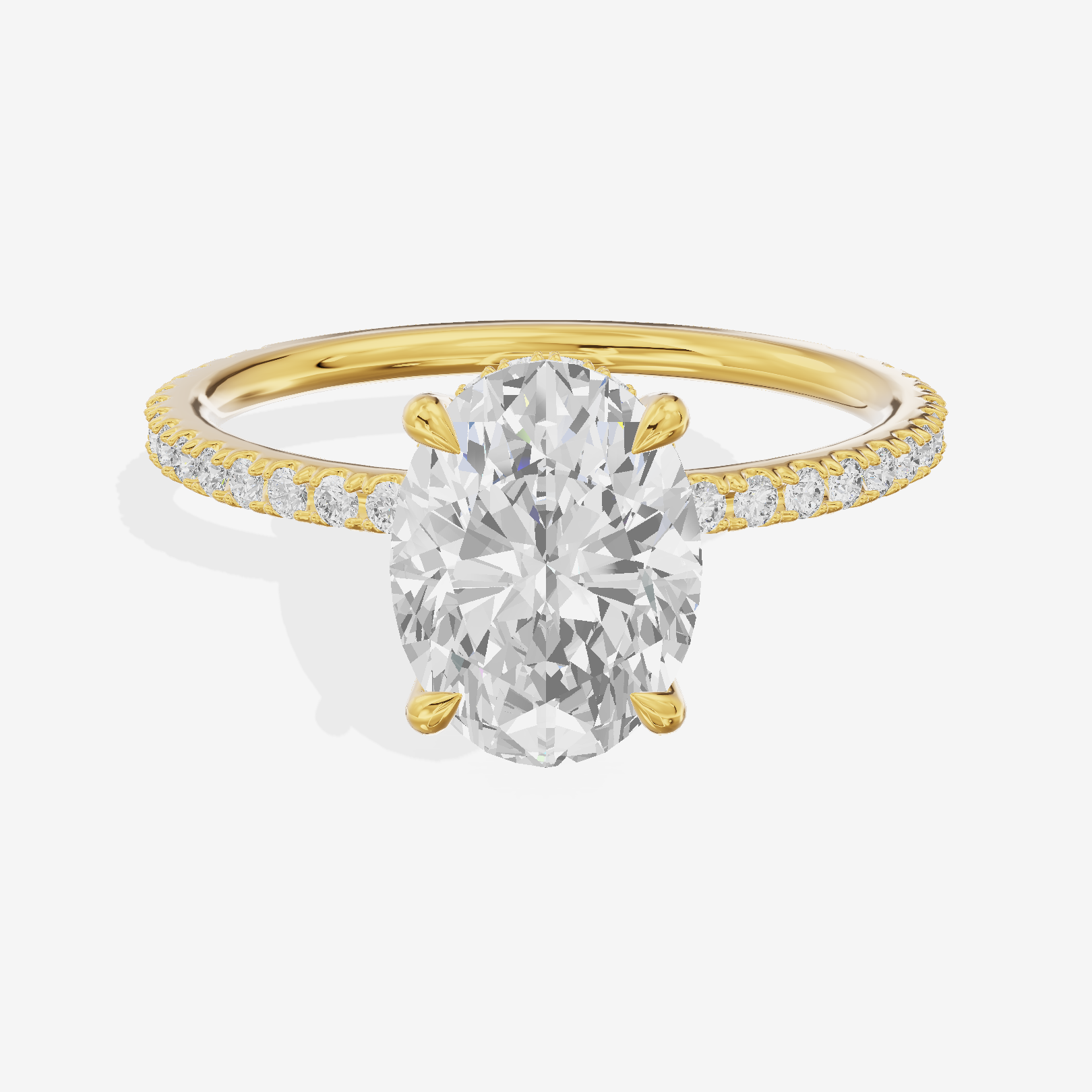 Promezza Pavé Oval Engagement Ring (1/4 ct. tw.) in 18K Yellow Gold