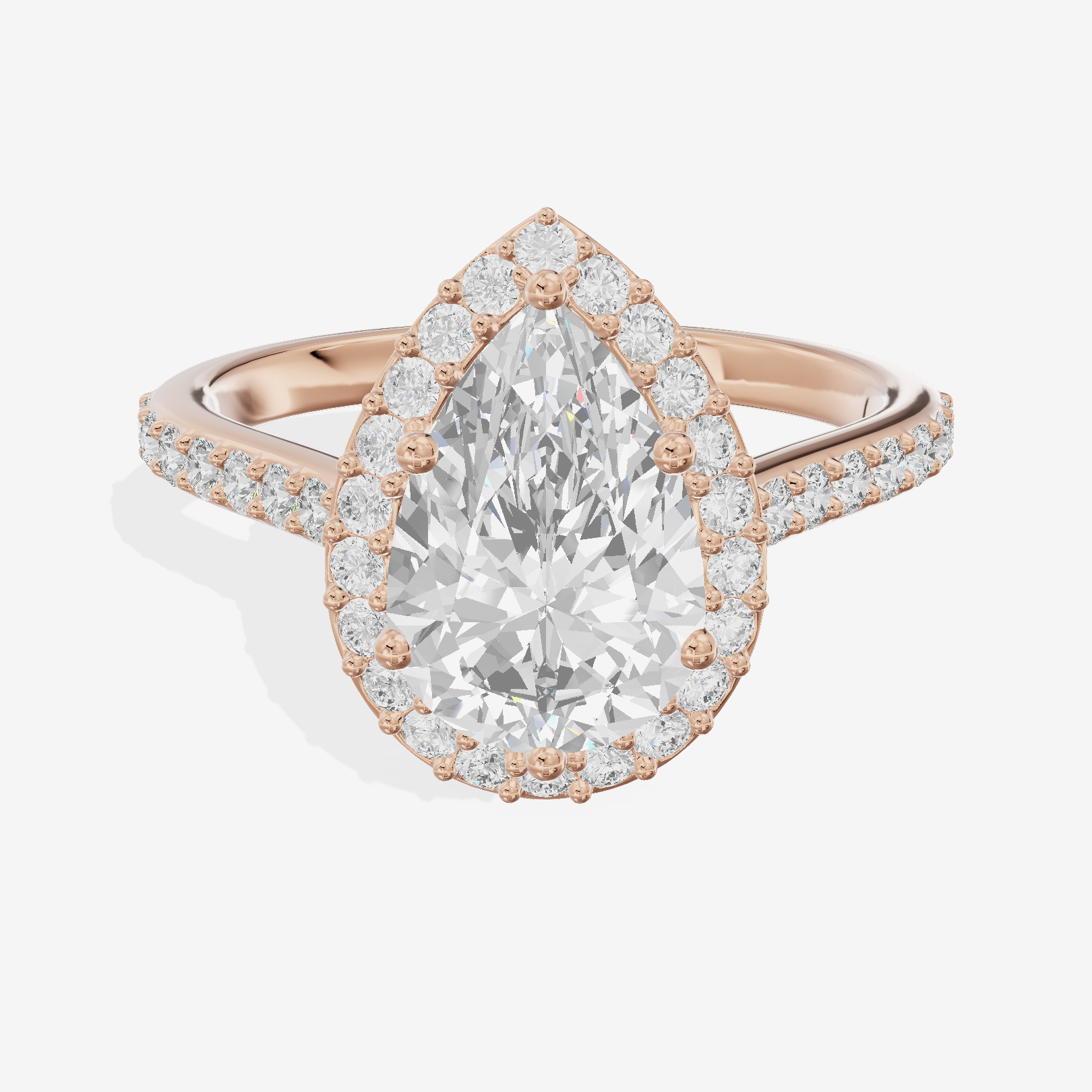 Liviana Pear Halo Engagement Ring (2/5 ct. tw.) in 18K Rose Gold