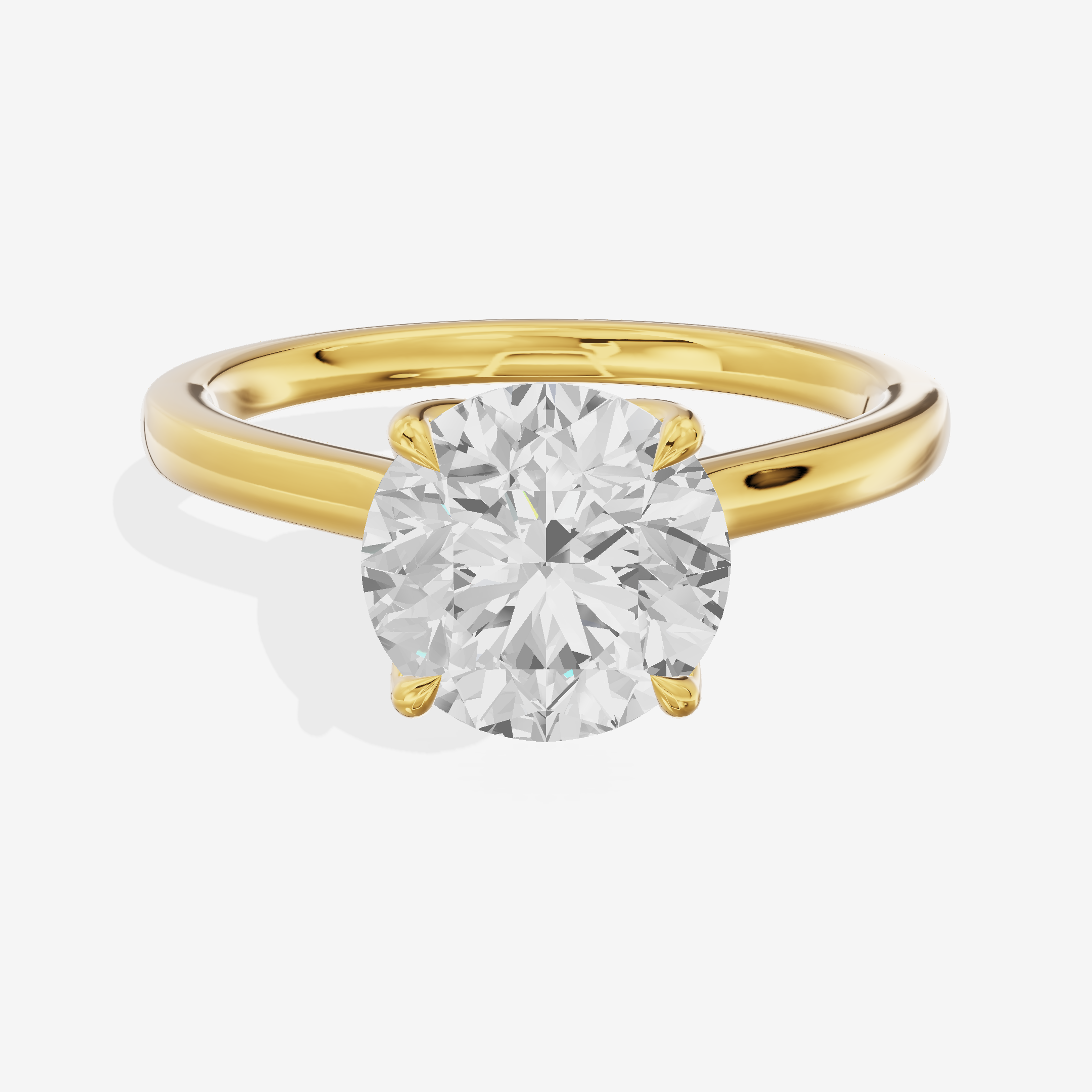 Pendulae Ring 1.8mm Round Solitaire Engagement Ring in 18K Yellow Gold