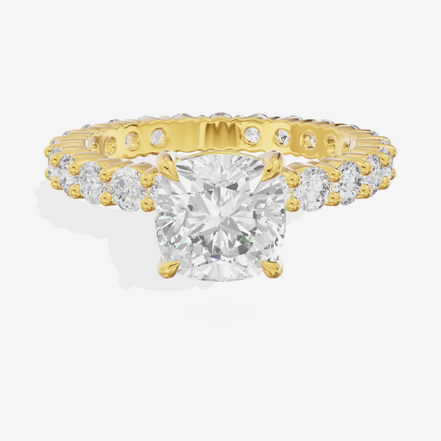 Vowsae Cushion Eternity Ring (3/4 ct. tw.) in 14K Yellow Gold