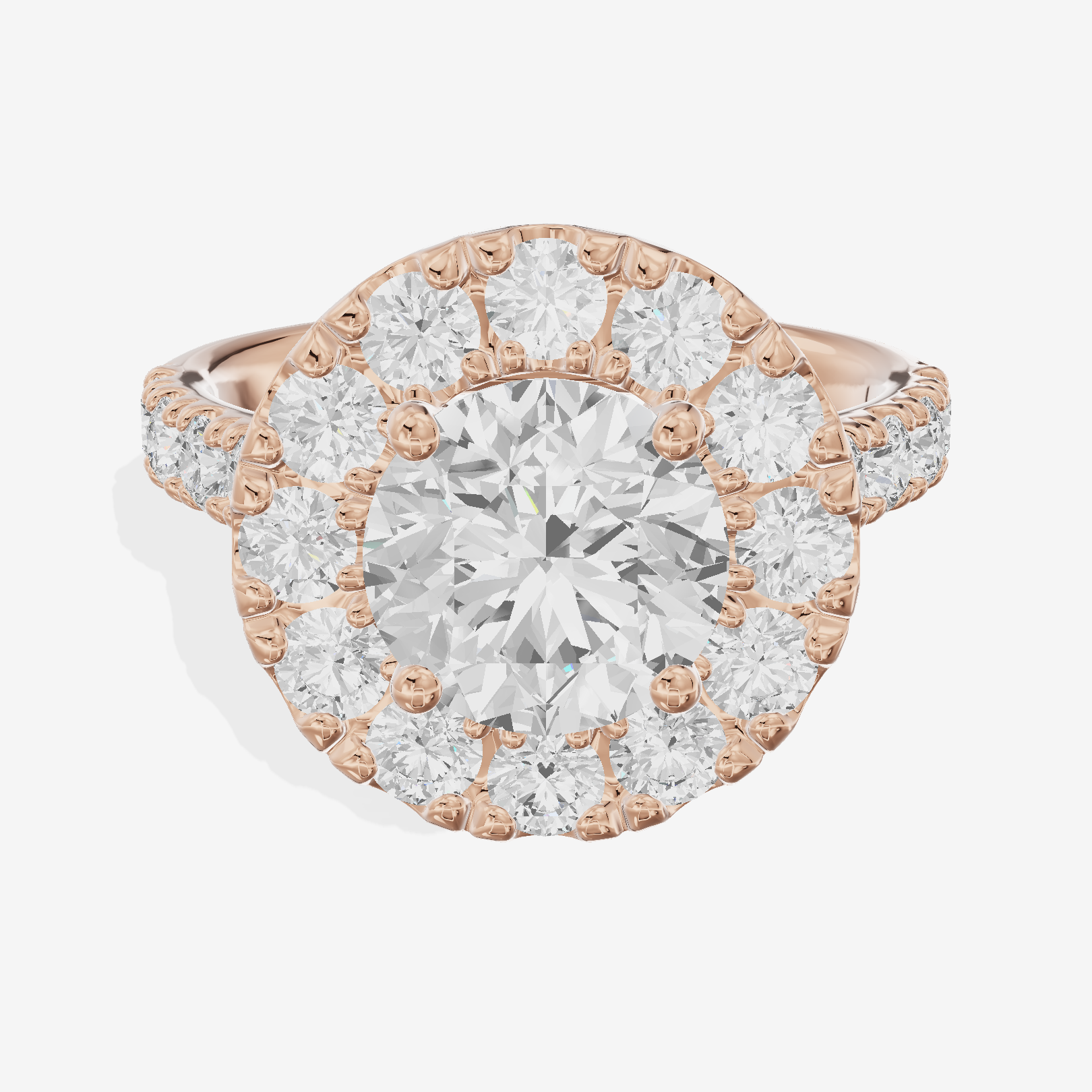 Liviana Halo Round Engagement Ring (1/4 ct. tw.) in 18K Rose Gold