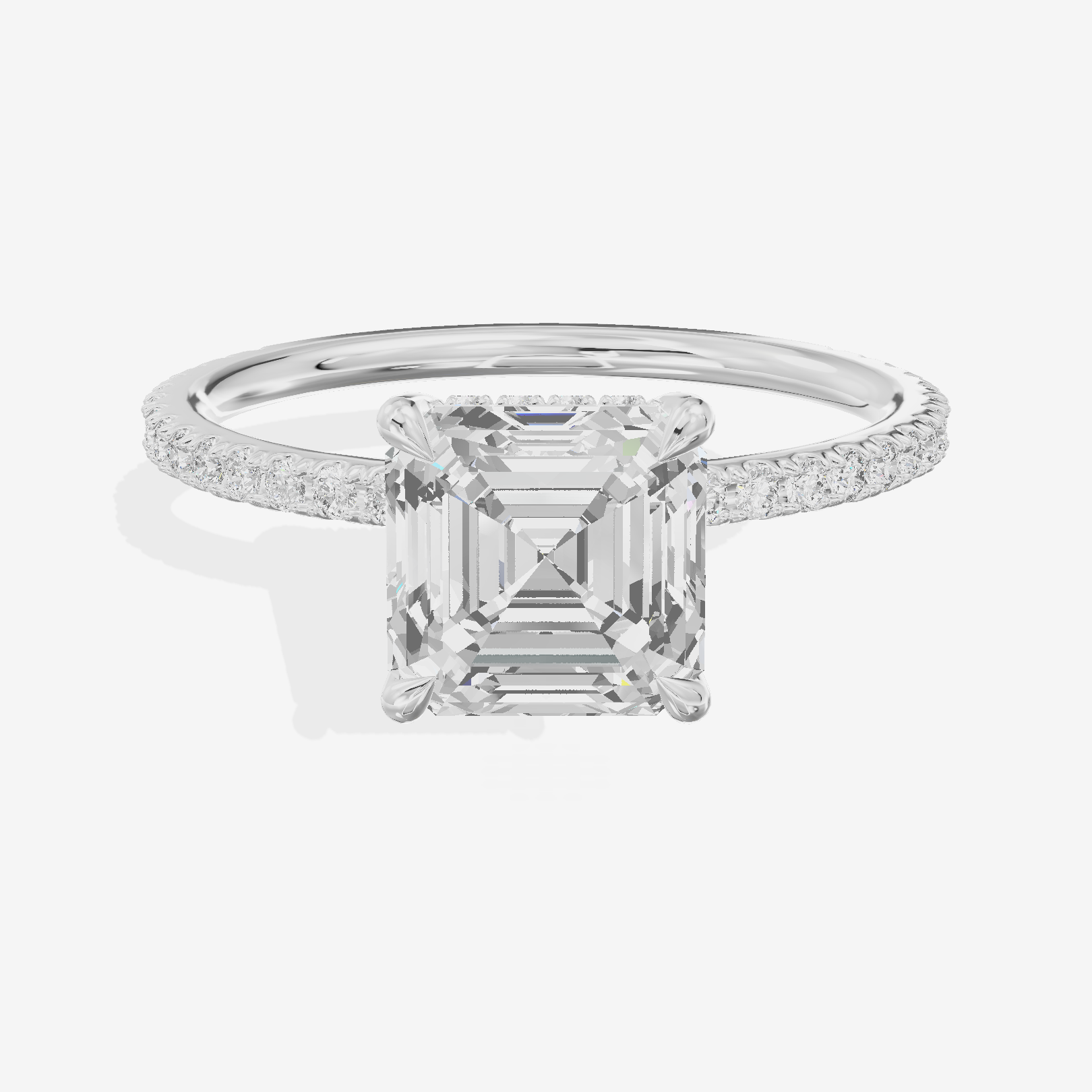 Promezza Pavé Asscher Engagement Ring (1/4 ct. tw.) in Platinum