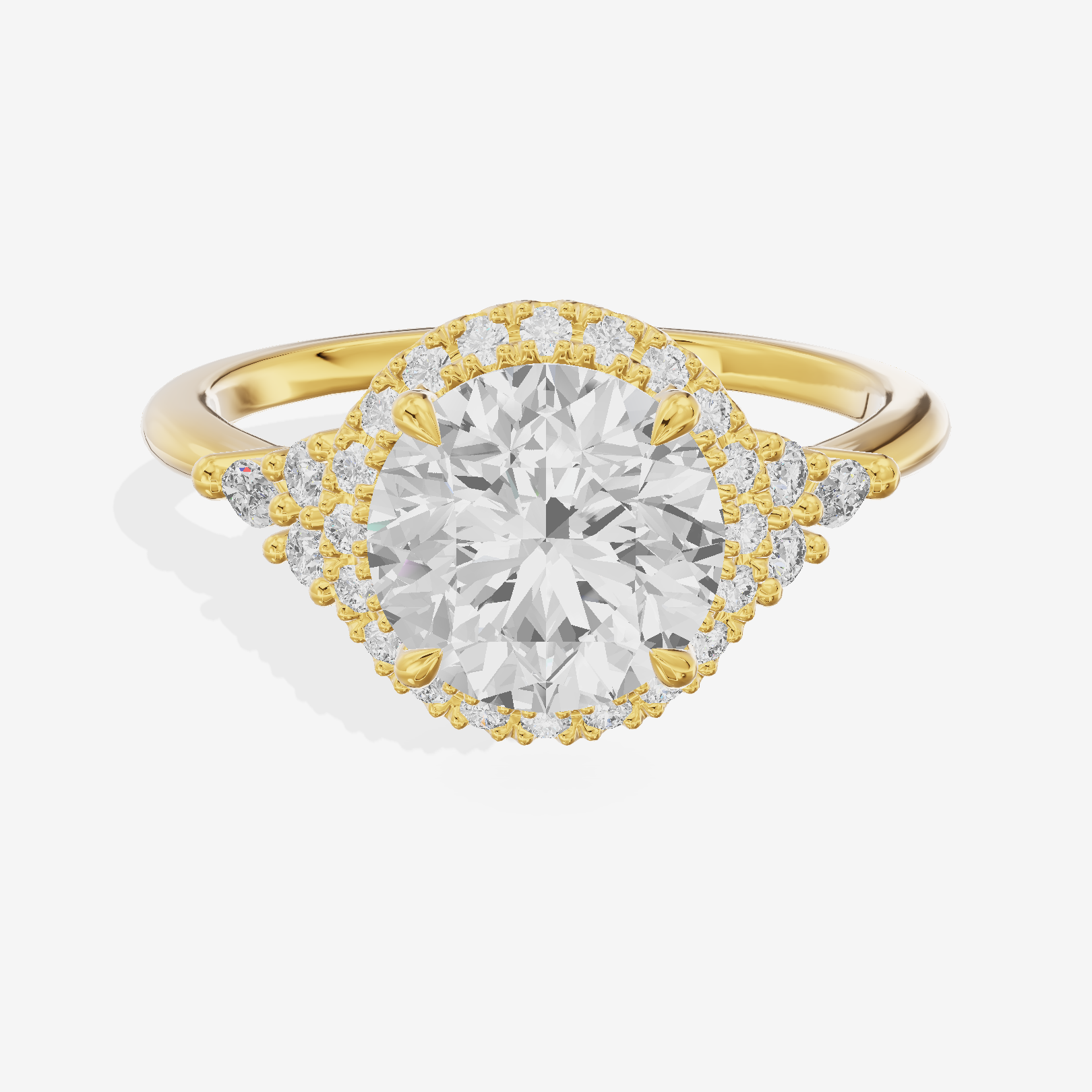 Clusta Halo Round Engagement Ring (1/2 ct. tw.) in 18K Yellow Gold