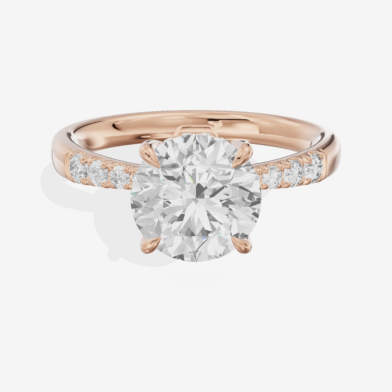 Mayrelle Hidden Halo Round Engagement Ring (1/5 ct. tw.) in 14K Rose Gold