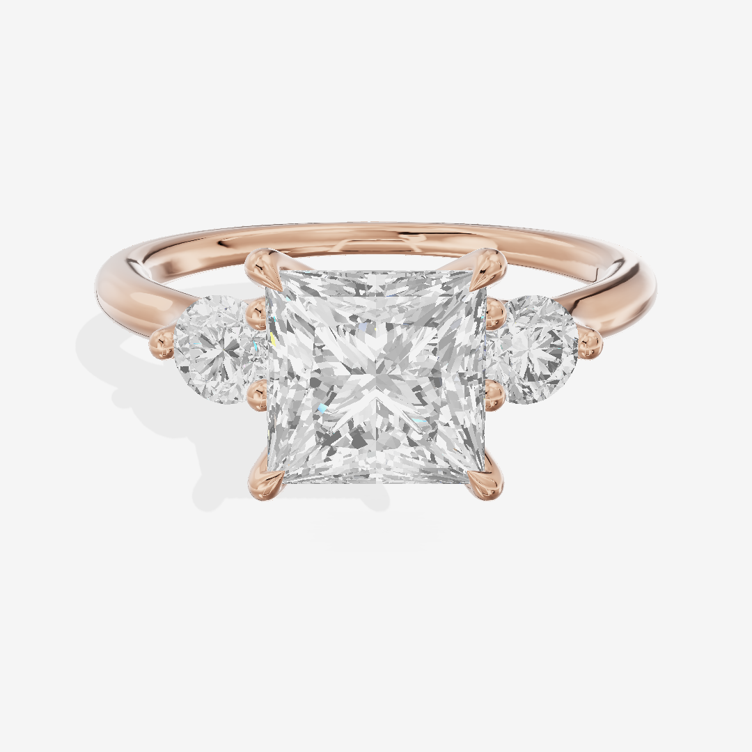 Eternal Vowsae Three Stone Princess Engagement Ring (1/3 ct. tw.) in 18K Rose Gold