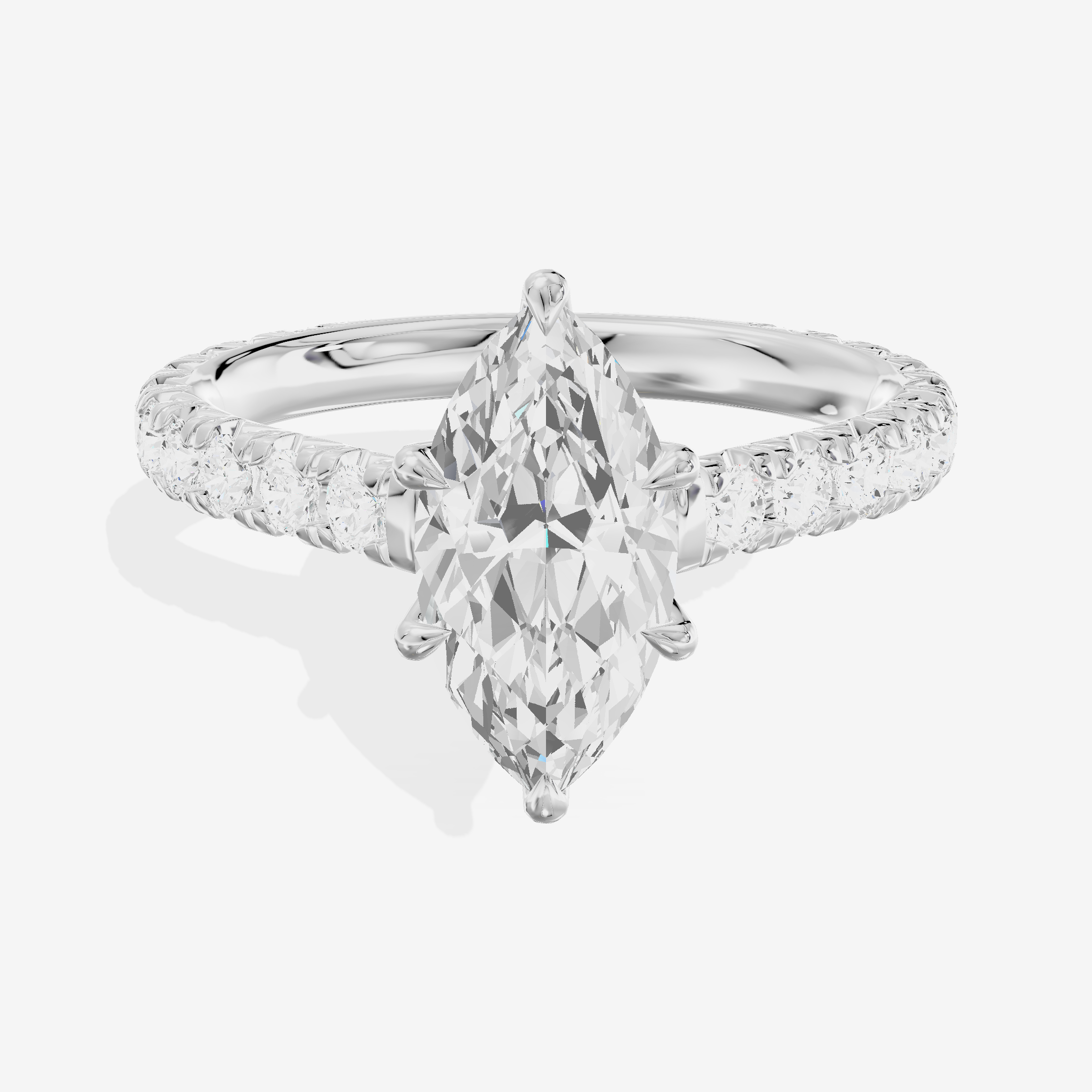 Tender Trueheart Marquise Engagement Ring with Side Stones (1/2 ct. tw.) in Platinum