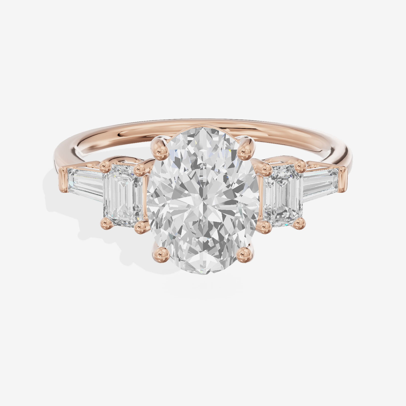 Vowsae Five Stone Oval Engagement Ring (3/4 ct. tw.) in 18K Rose Gold