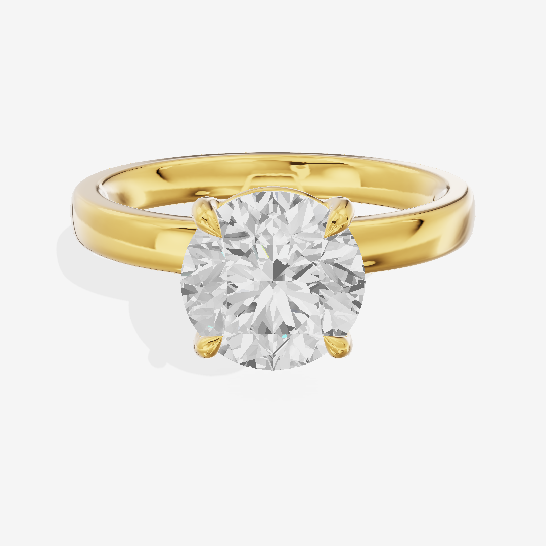 Tender Eversince 2.5mm Round Solitaire Engagement Ring in 18K Yellow Gold