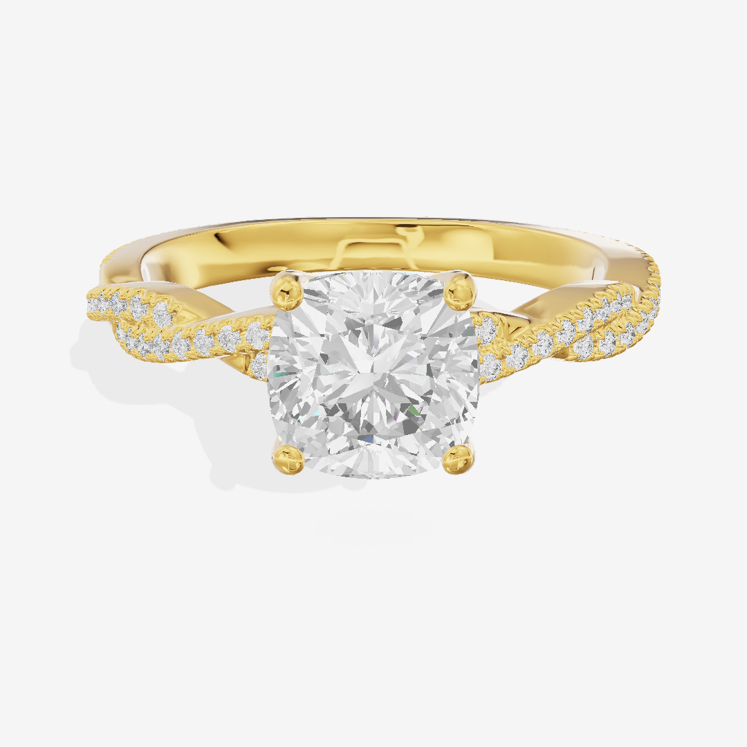 Petite Lightwoven Cushion Pavé Engagement Ring (1/4 ct. tw.) in 18K Yellow Gold