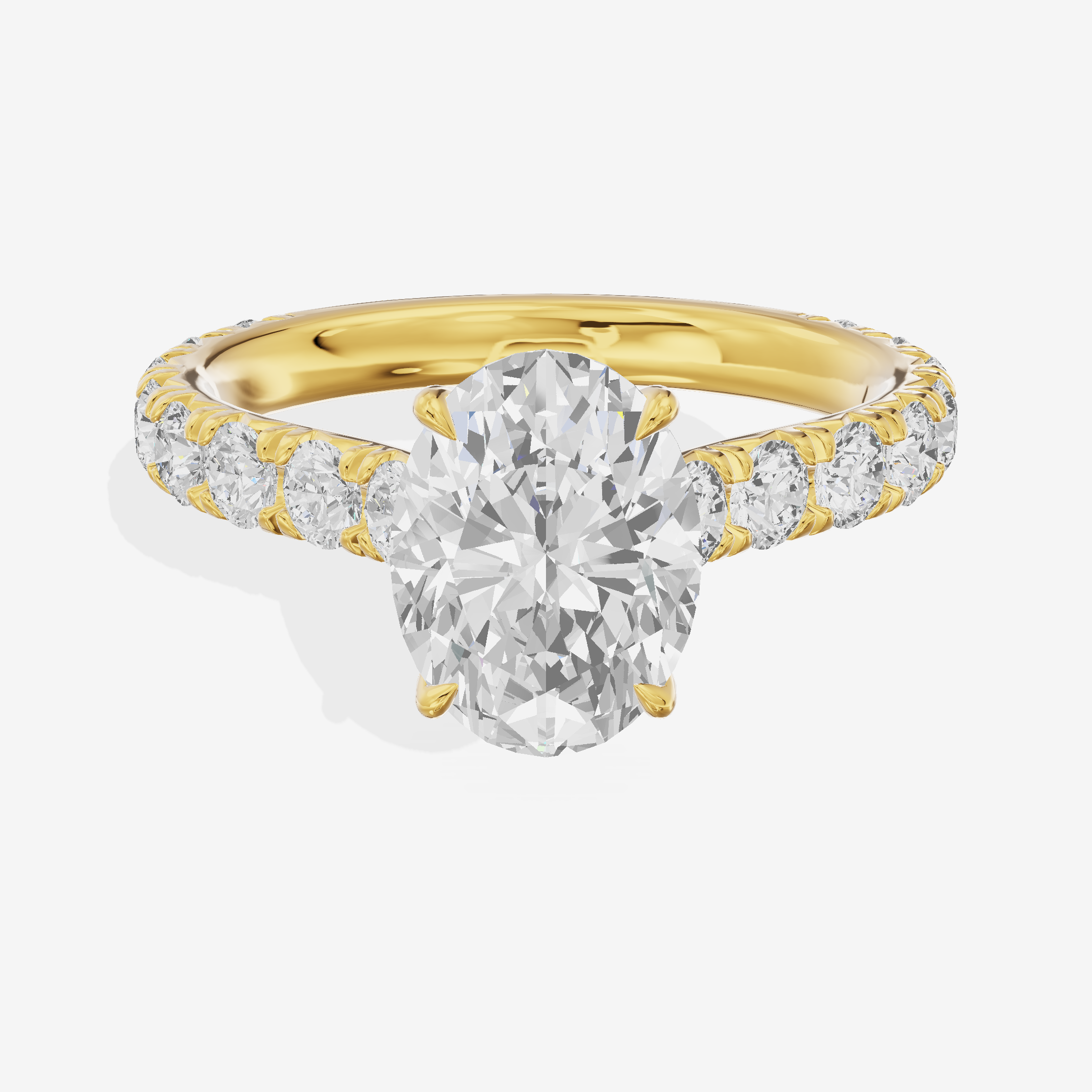 Twine Oval Engagement Ring with Side Stones (7/8 ct. tw.) in 14K Yellow Gold