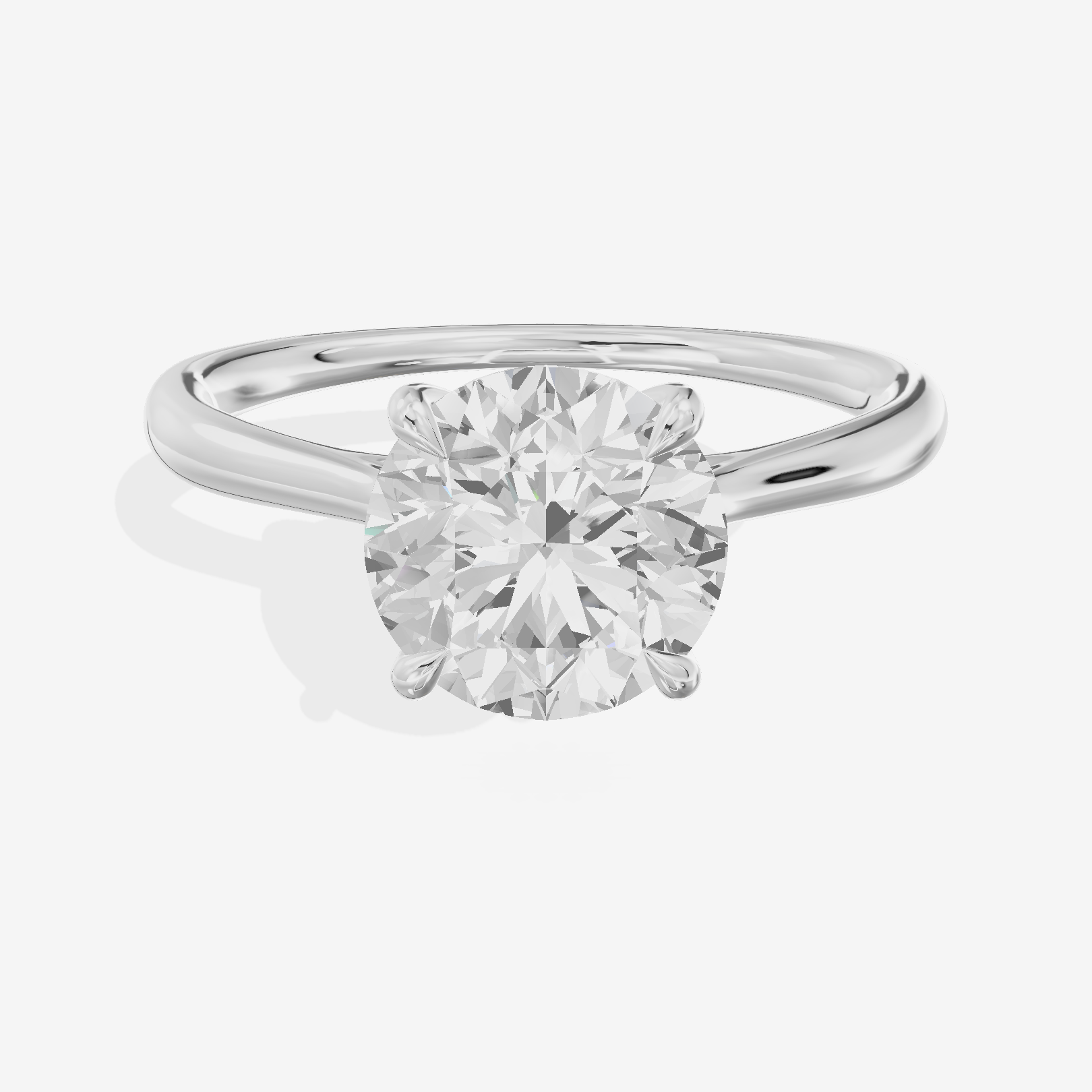 Mayrelle 2mm Round Solitaire Engagement Ring in 14K White Gold