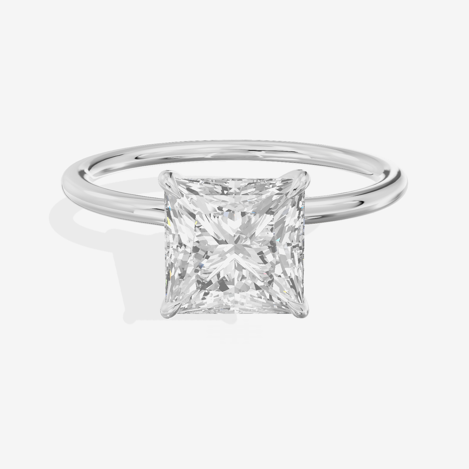 Classic Mayrelle 1.8mm Princess Solitaire Engagement Ring in 18K White Gold