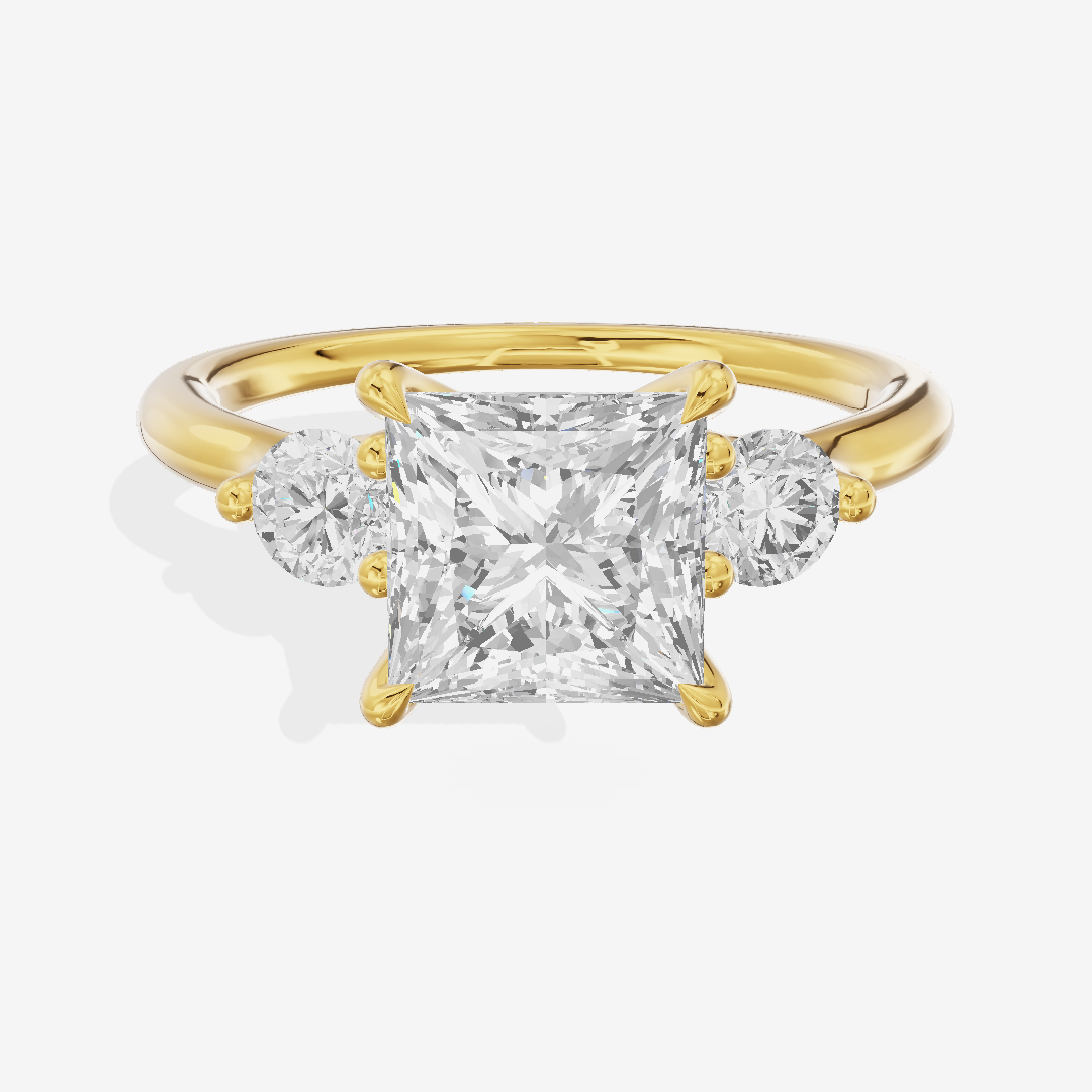 Eternal Vowsae Three Stone Princess Engagement Ring (1/3 ct. tw.) in 18K Yellow Gold
