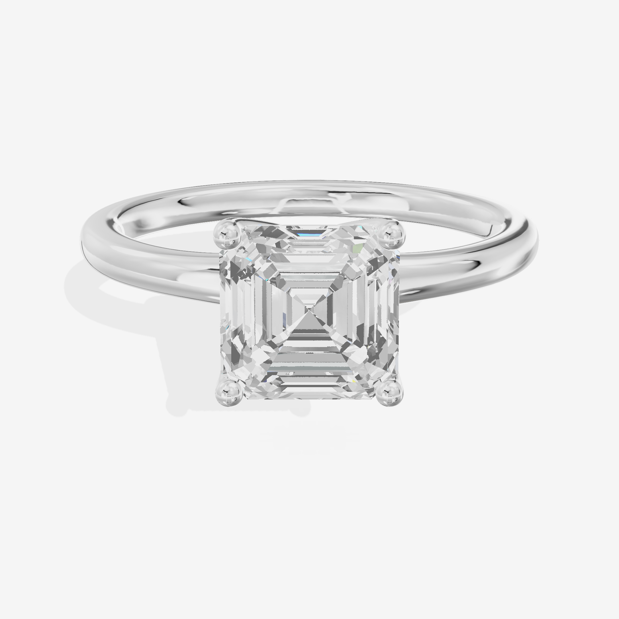 Linger 1.8mm Asscher Solitaire Engagement Ring in Platinum