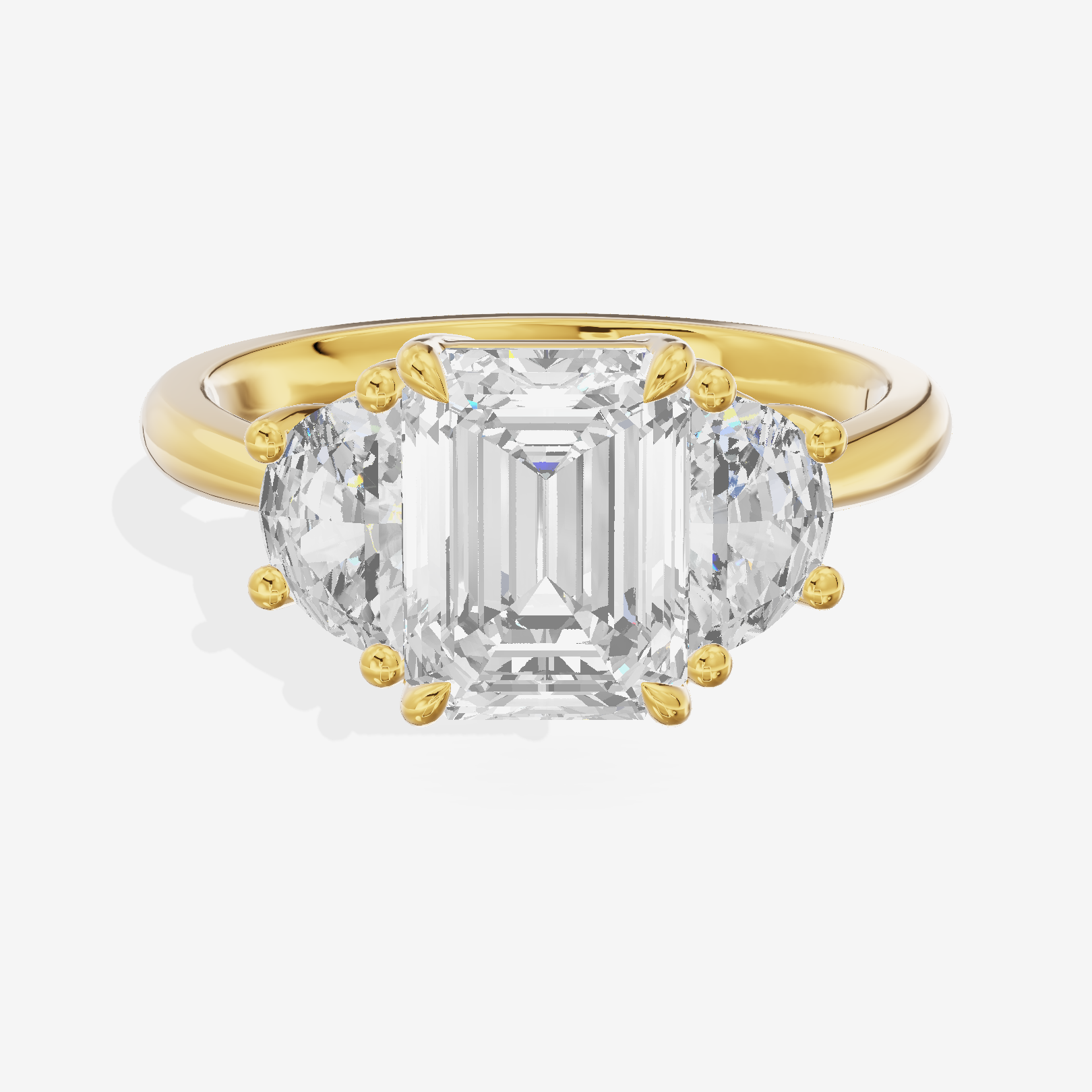 Classic Liviana Emerald Three Stone Engagement Ring (1/4 ct. tw.) in 14K Yellow Gold