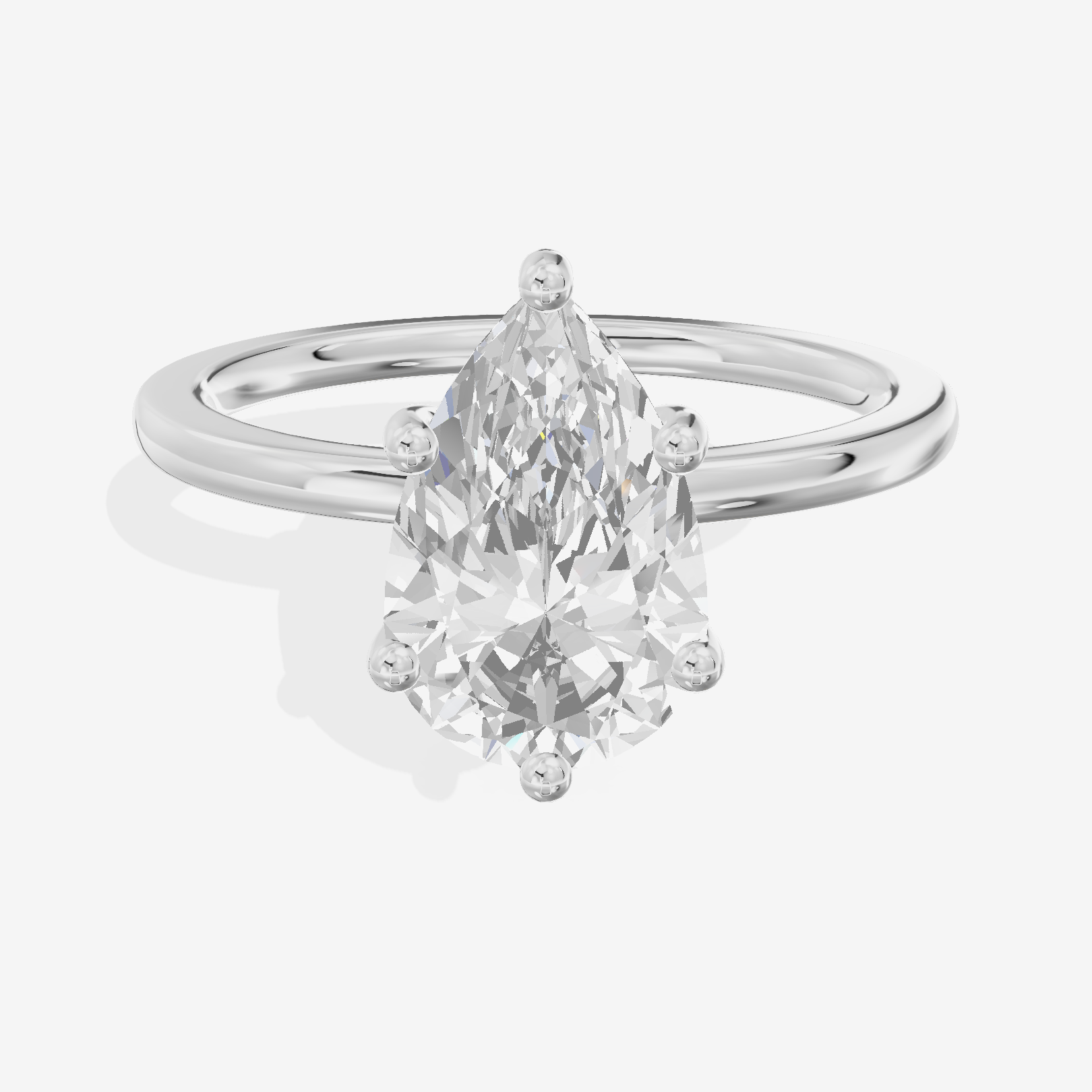 Reverya Pear Hidden Halo Engagement Ring (1/15 ct. tw.) in 18K White Gold