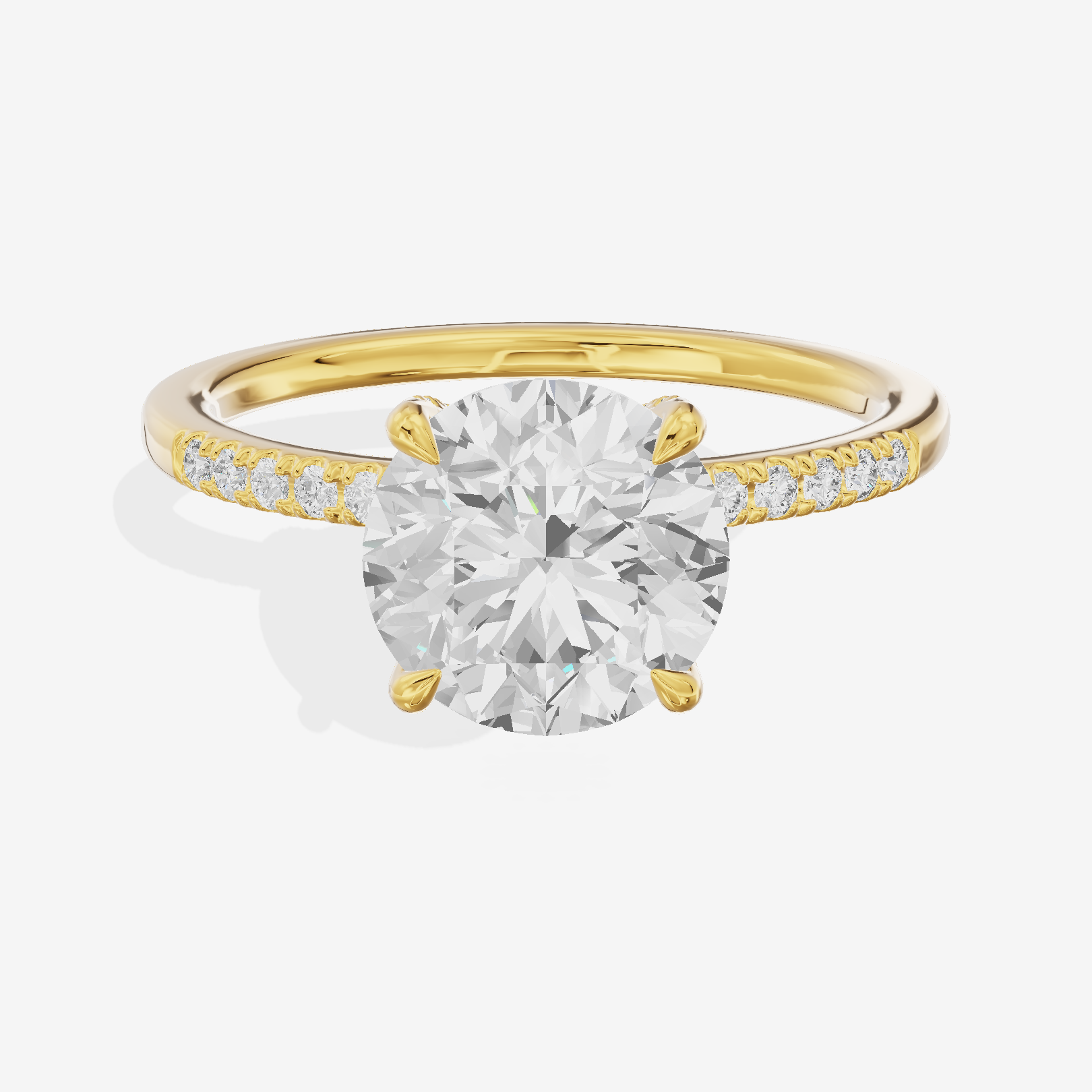 Twine Vine Vine Round Engagement Ring with Side Stones (3/5 ct. tw.) in 18K Yellow Gold