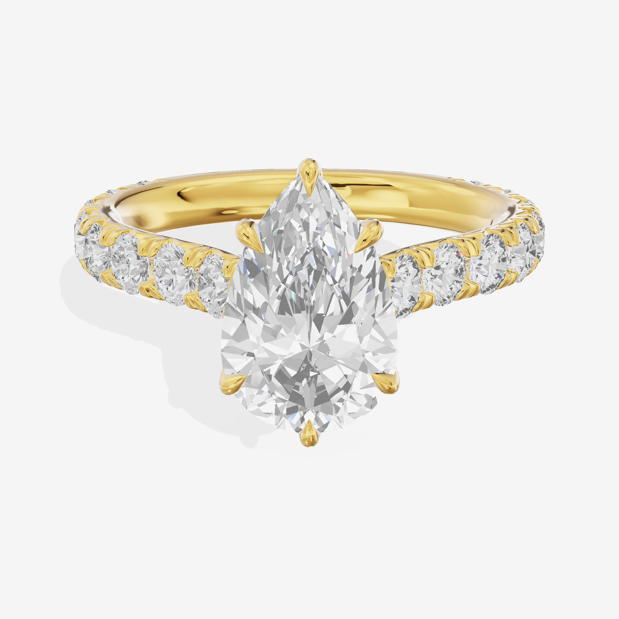 Twine Pear Engagement Ring with Side Stones (7/8 ct. tw.) in 18K Yellow Gold