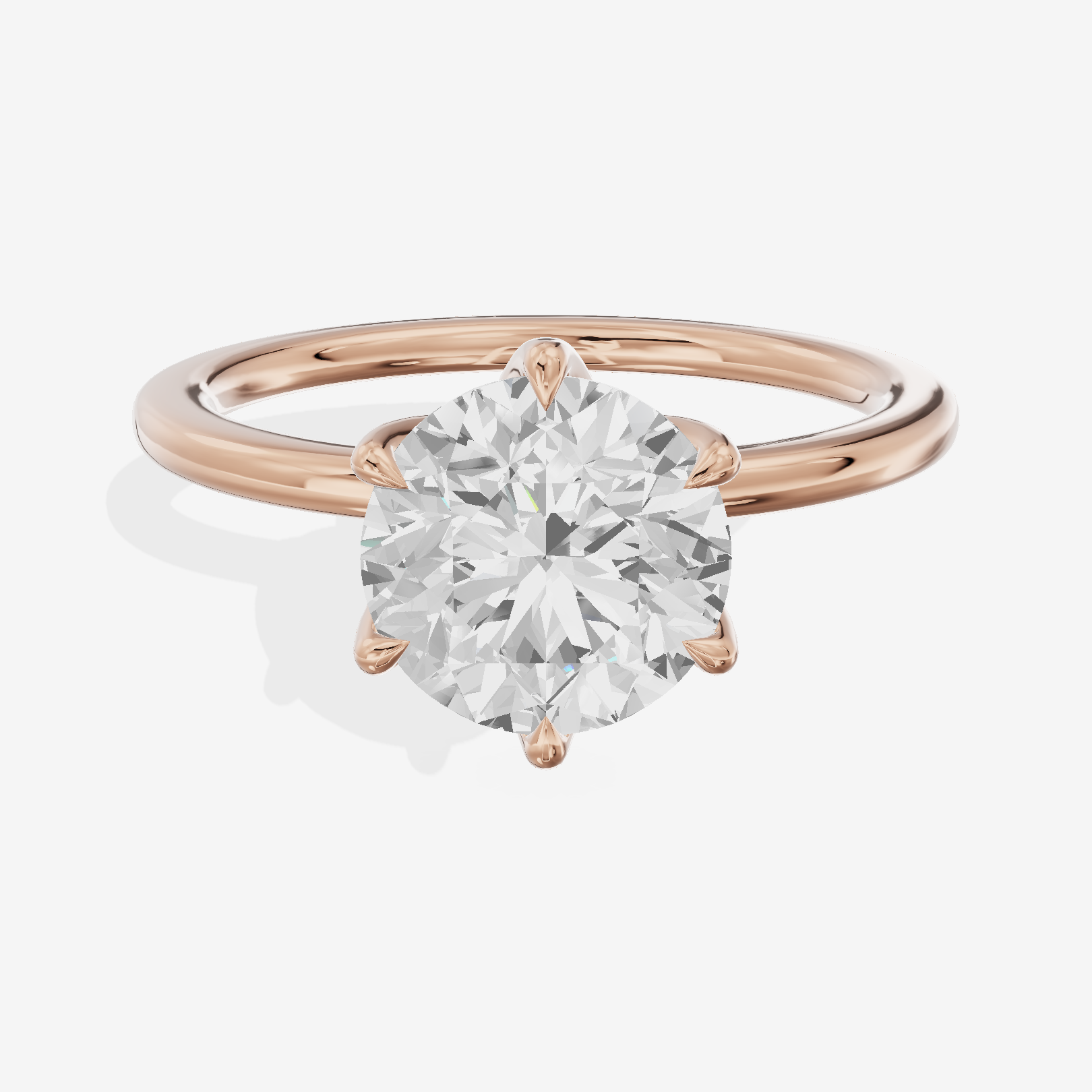 Aurea 1.5mm Round Six-Prong Engagement Ring in 14K Rose Gold