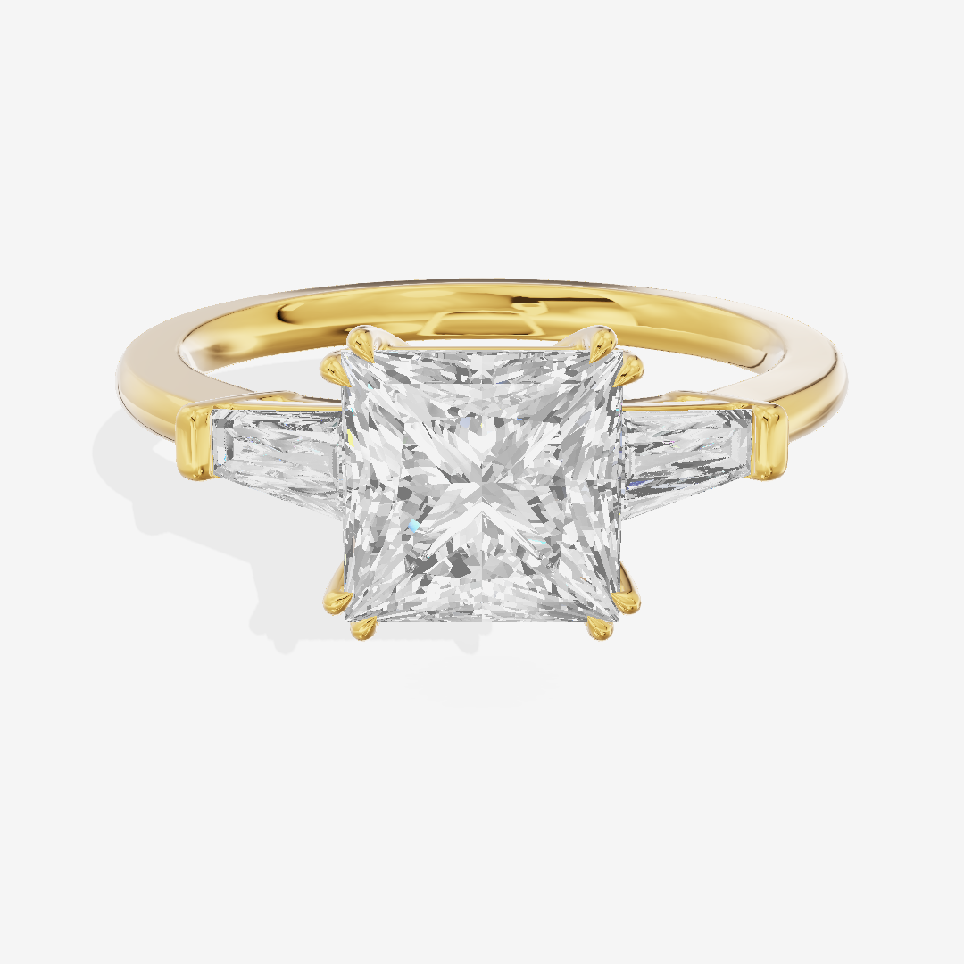 Lateria Three Stone Princess Engagement Ring (1/2 ct. tw.) in 18K Yellow Gold
