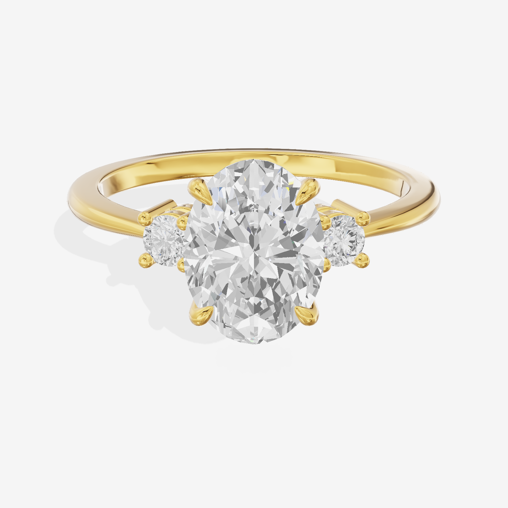 Eternal Promezza Oval Engagement Ring with Side Stones (1/6 ct. tw.) in 18K Yellow Gold