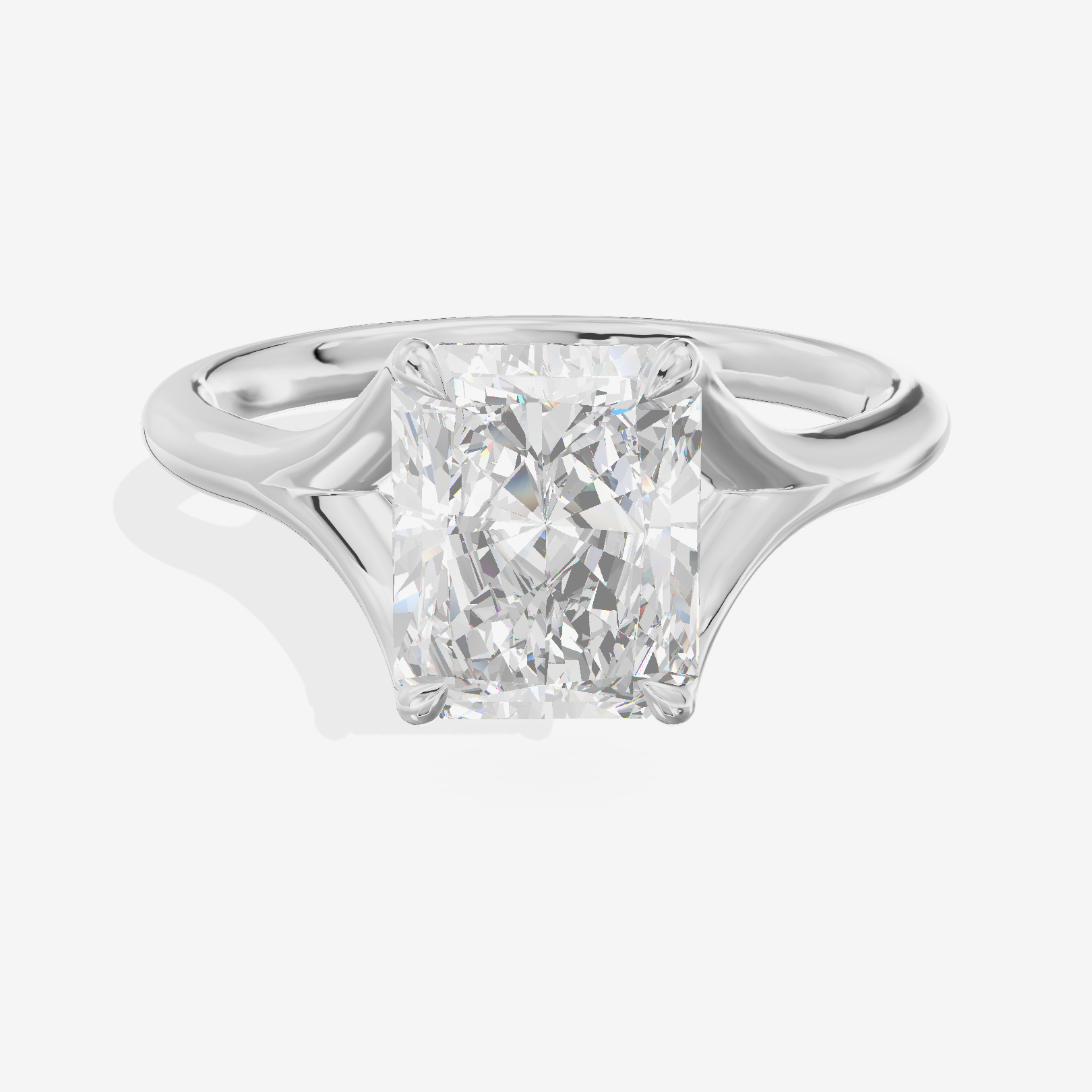 One of One Grand 3mm Radiant Solitaire Engagement Ring (1/3 ct. tw.) in 14K White Gold