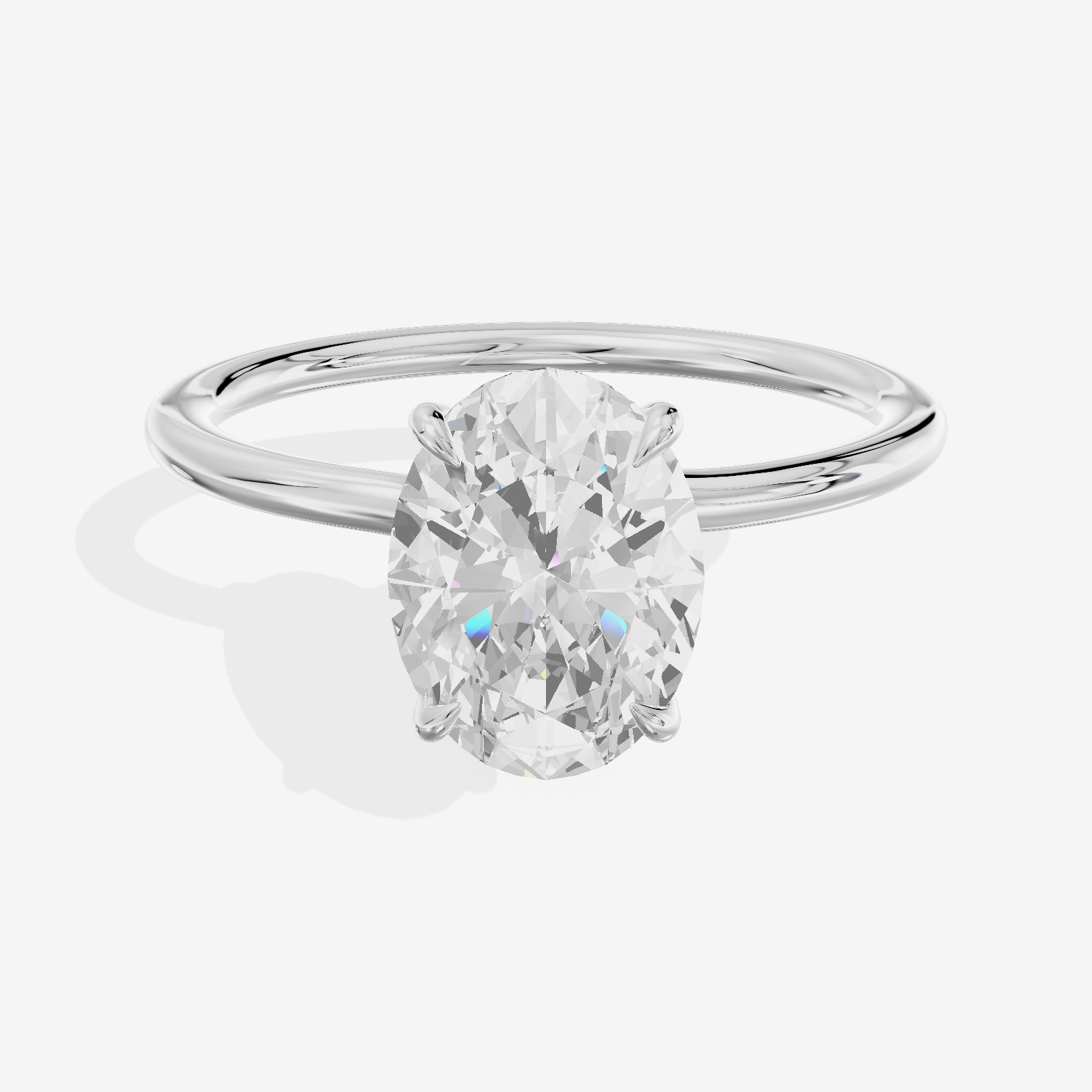 Classic Mayrelle 1.8mm Oval Solitaire Engagement Ring in Platinum