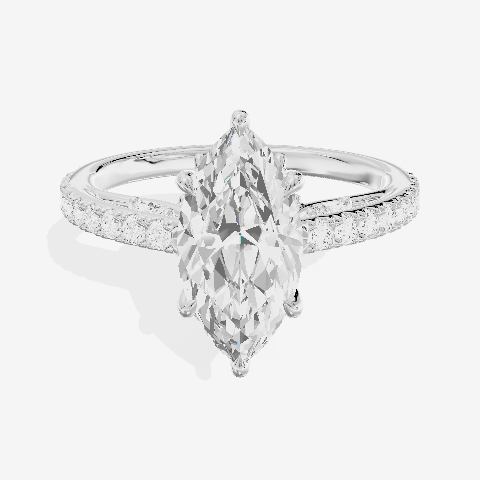 Twine Cathedral 1.8mm Marquise Solitaire Engagement Ring (1/2 ct. tw.) in Platinum