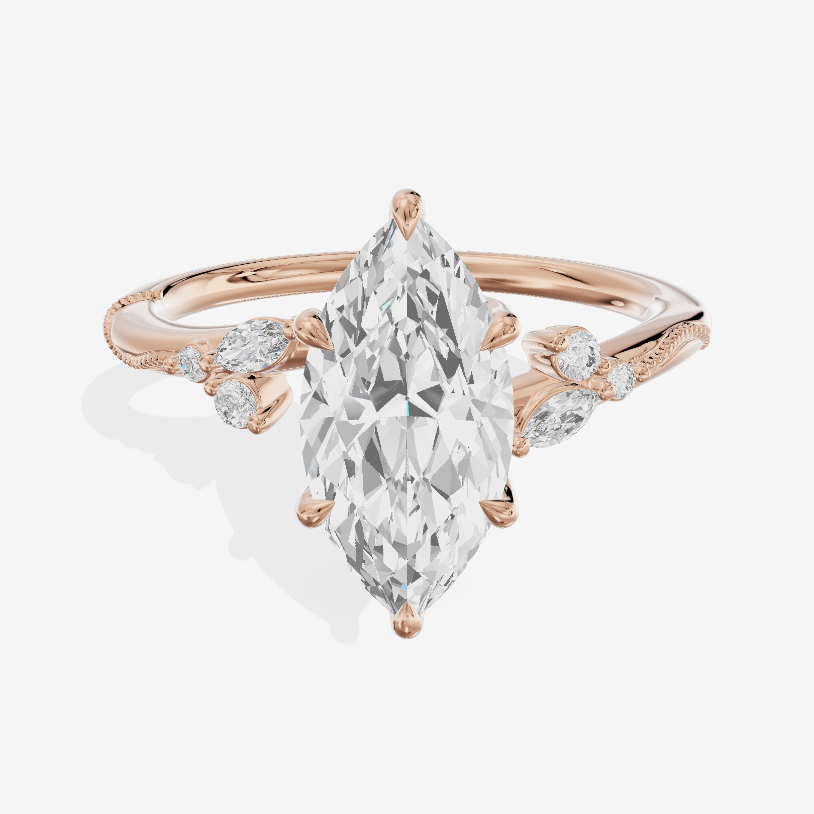 Vintage Lumera Marquise Engagement Ring (1/10 ct. tw.) in 18K Rose Gold