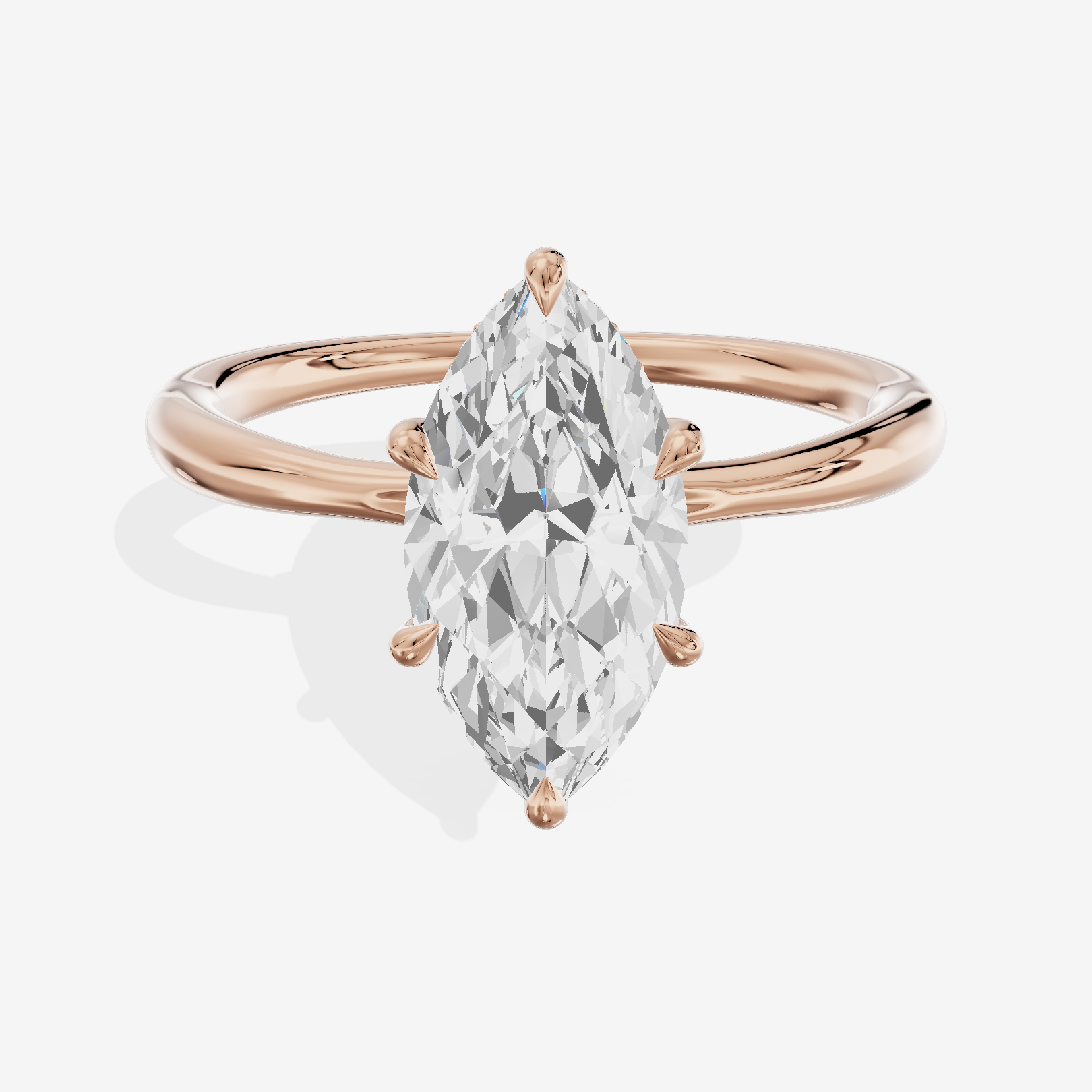 One of One Hidden Halo Marquise Engagement Ring (1/2 ct. tw.) in 18K Rose Gold