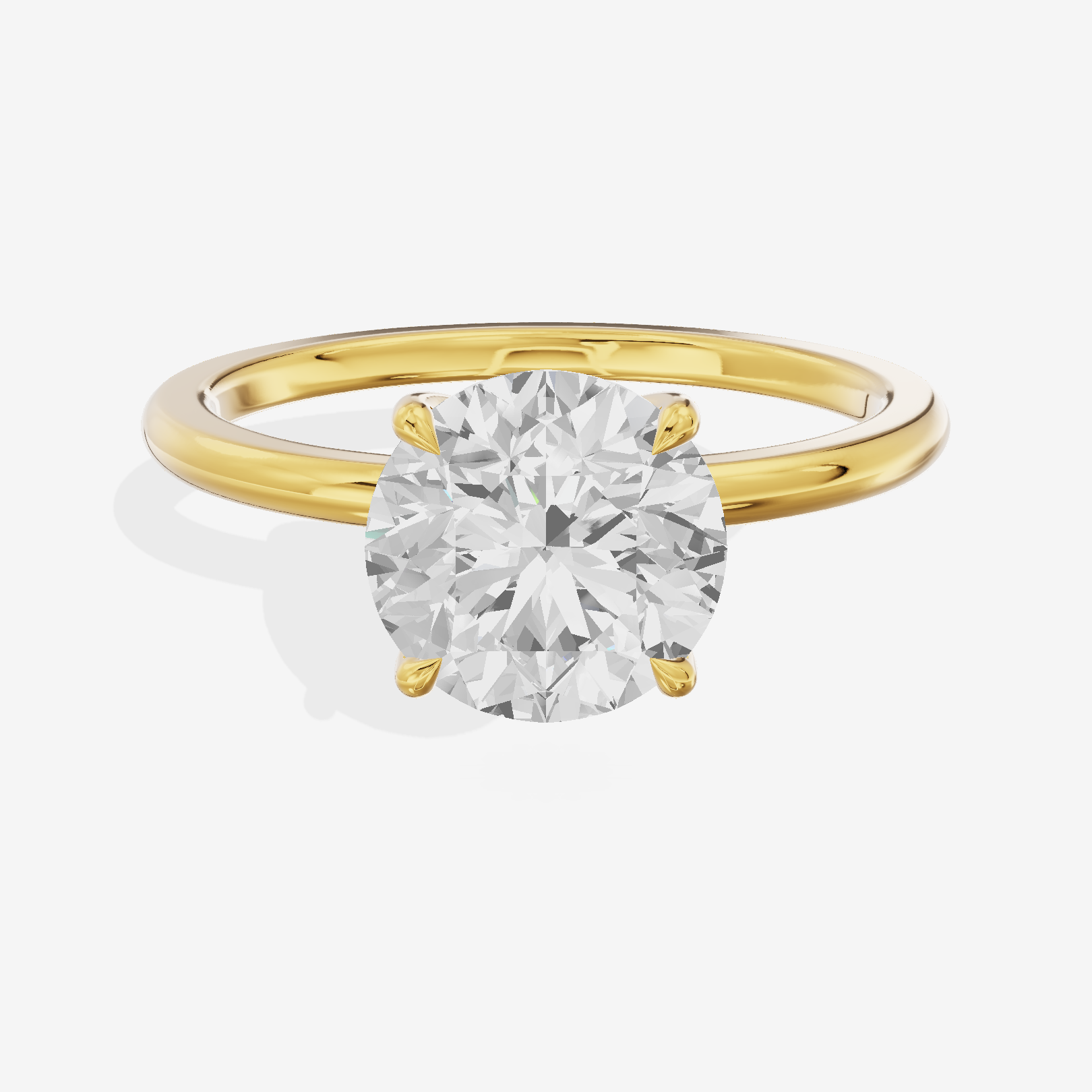 Lustrous Repose 1.5mm Round Comfort Fit Engagement Ring in 18K Yellow Gold