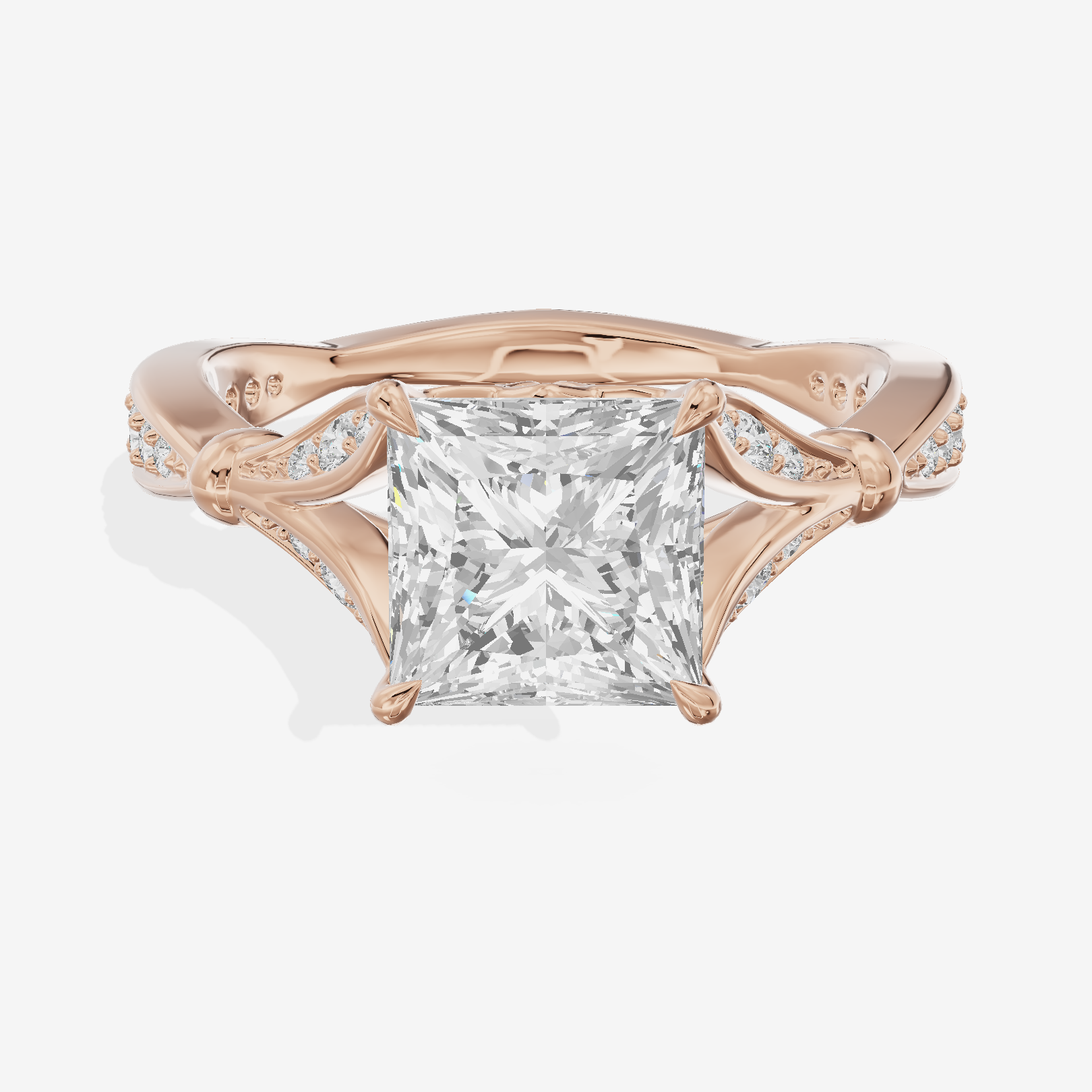 One of One Grand 3mm Princess Solitaire Engagement Ring (1/3 ct. tw.) in 14K Rose Gold