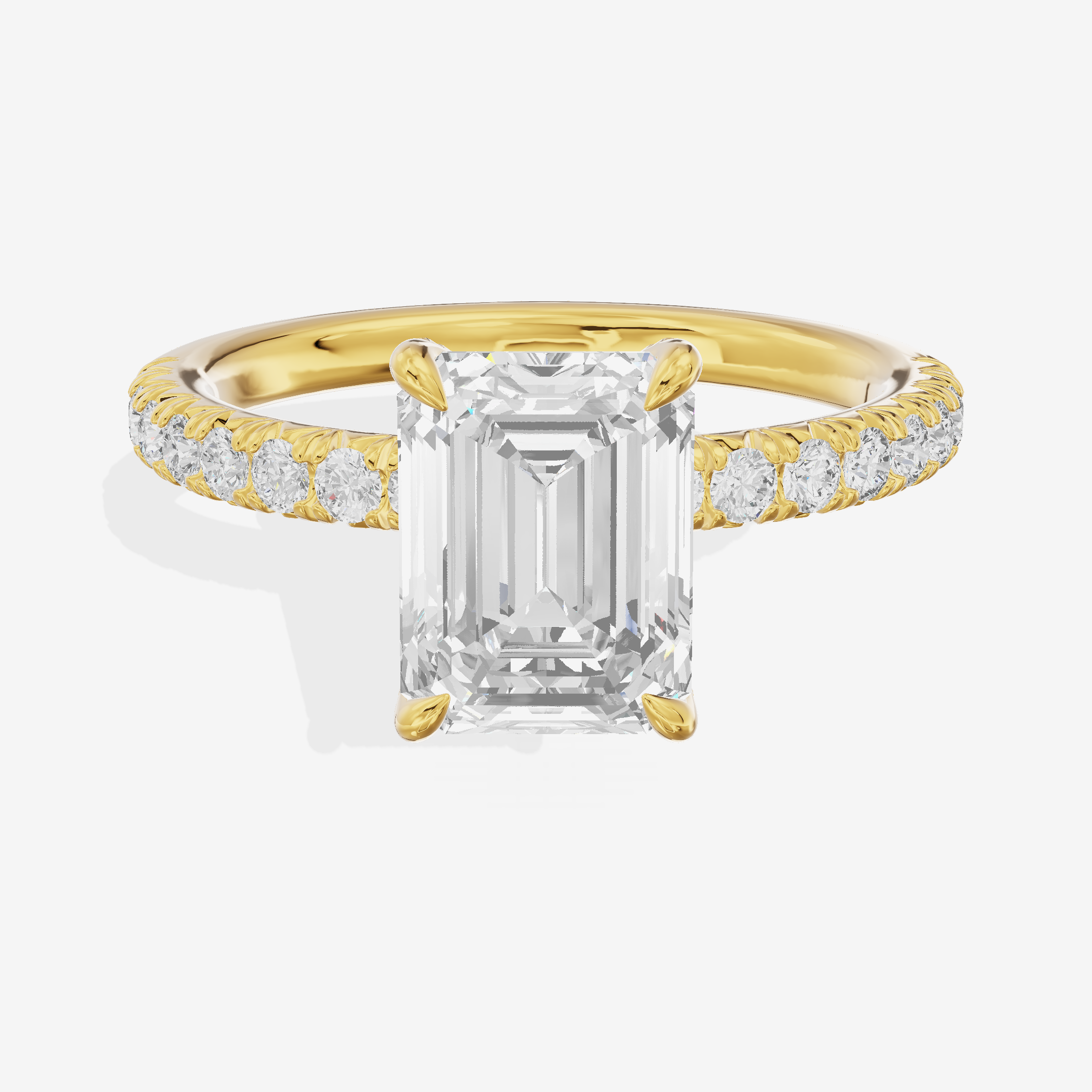 Mirelle Hidden Halo Emerald Engagement Ring (1/3 ct. tw.) in 14K Yellow Gold