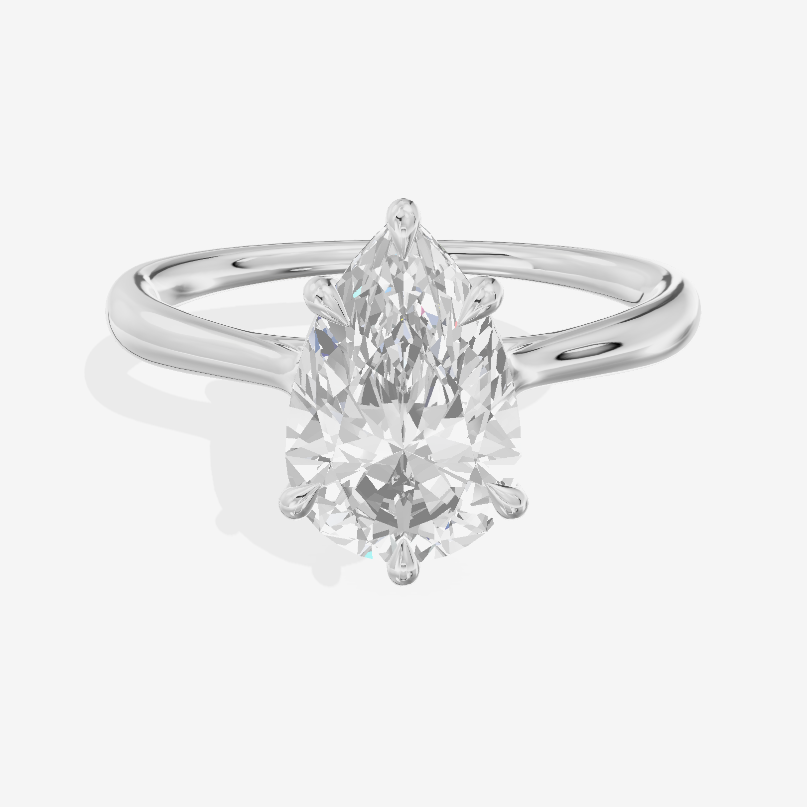Mayrelle 2mm Pear Solitaire Engagement Ring in 14K White Gold