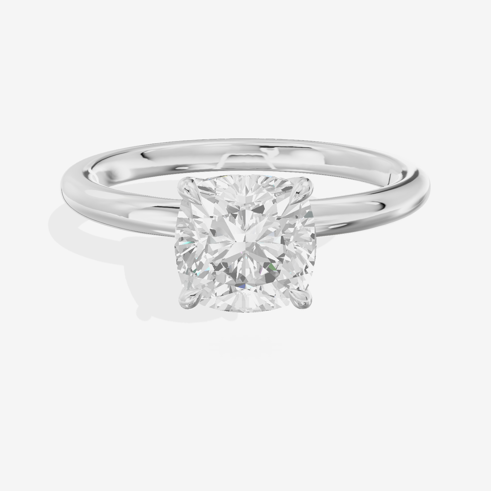 Adorae Solitaire 2mm Cushion Engagement Ring in Platinum