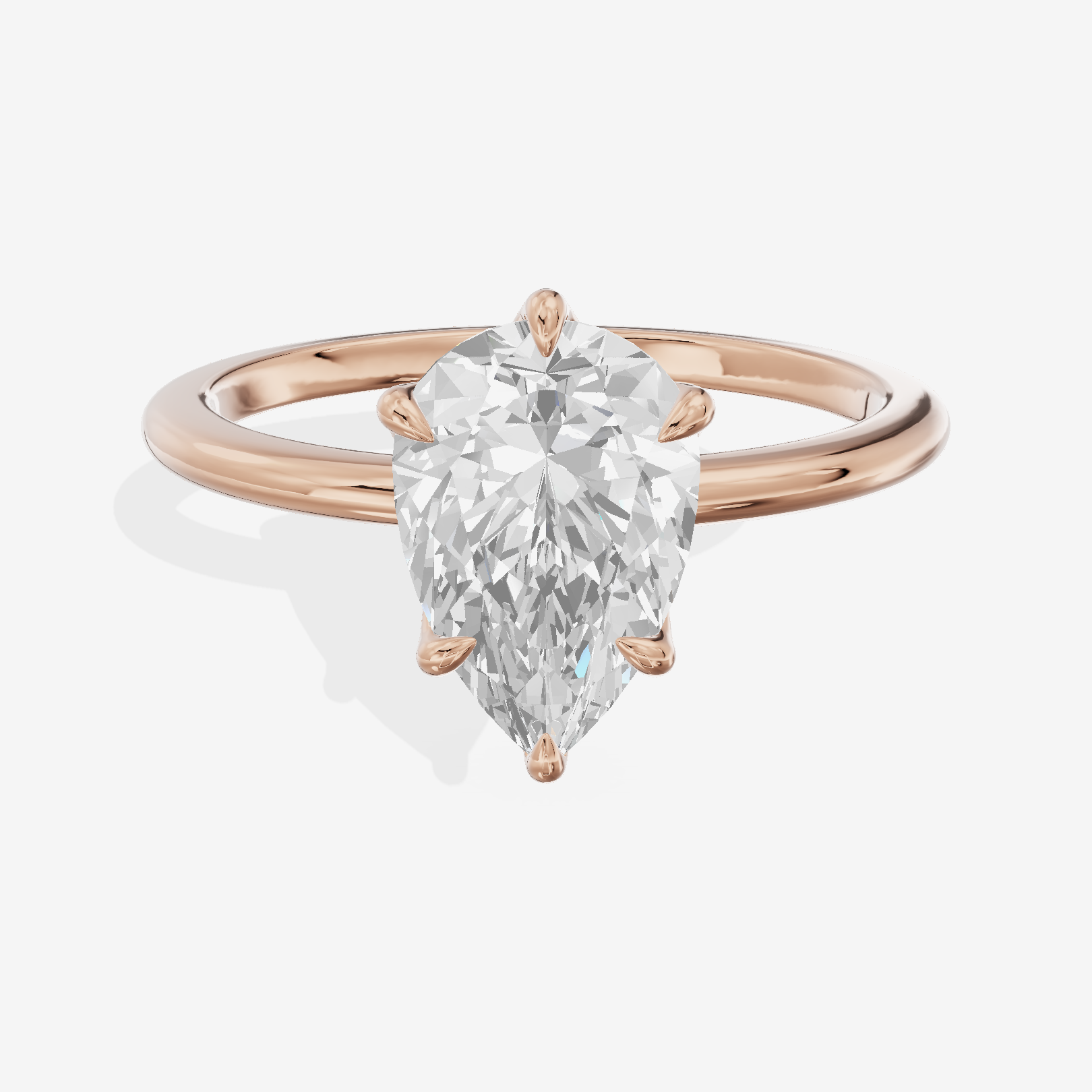 Petite Coeurine 1.5mm Pear Six-Prong Engagement Ring in 14K Rose Gold