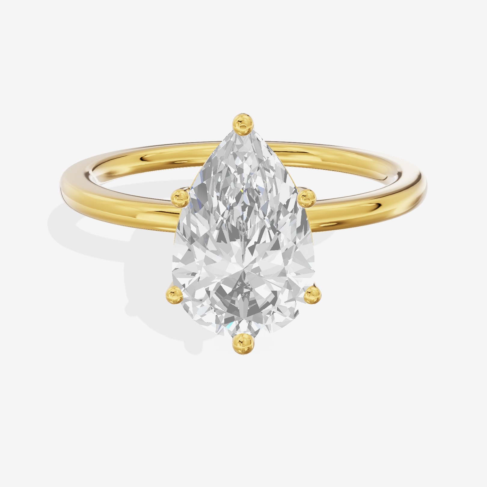 Selenia Solitaire 1.5mm Pear Engagement Ring in 18K Yellow Gold