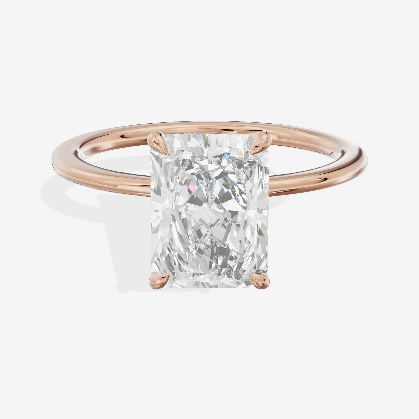 Adorae Halo Radiant Engagement Ring (1/15 ct. tw.) in 14K Rose Gold