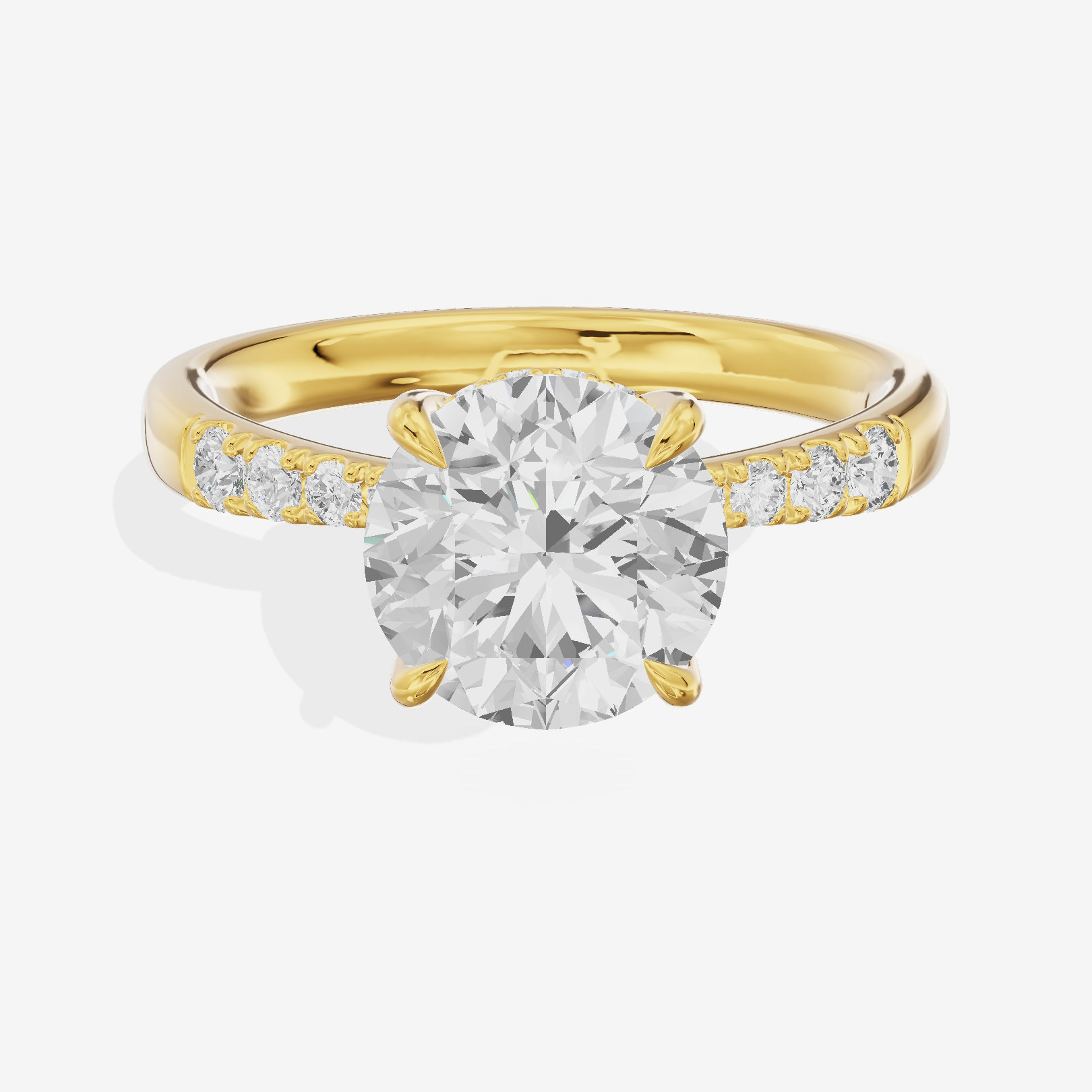 Mayrelle Hidden Halo Round Engagement Ring (1/5 ct. tw.) in 18K Yellow Gold