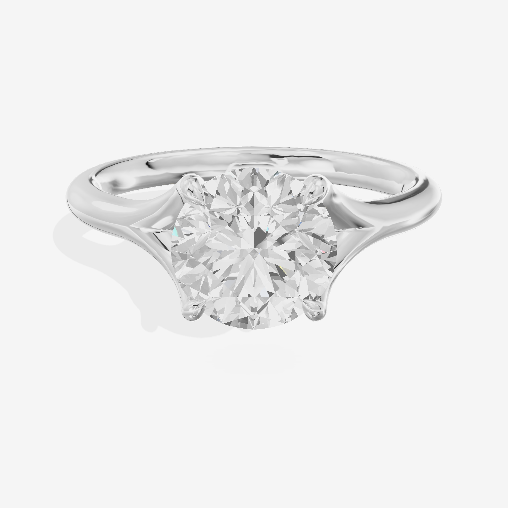 One of One Grand 3mm Round Solitaire Engagement Ring (1/3 ct. tw.) in 18K White Gold