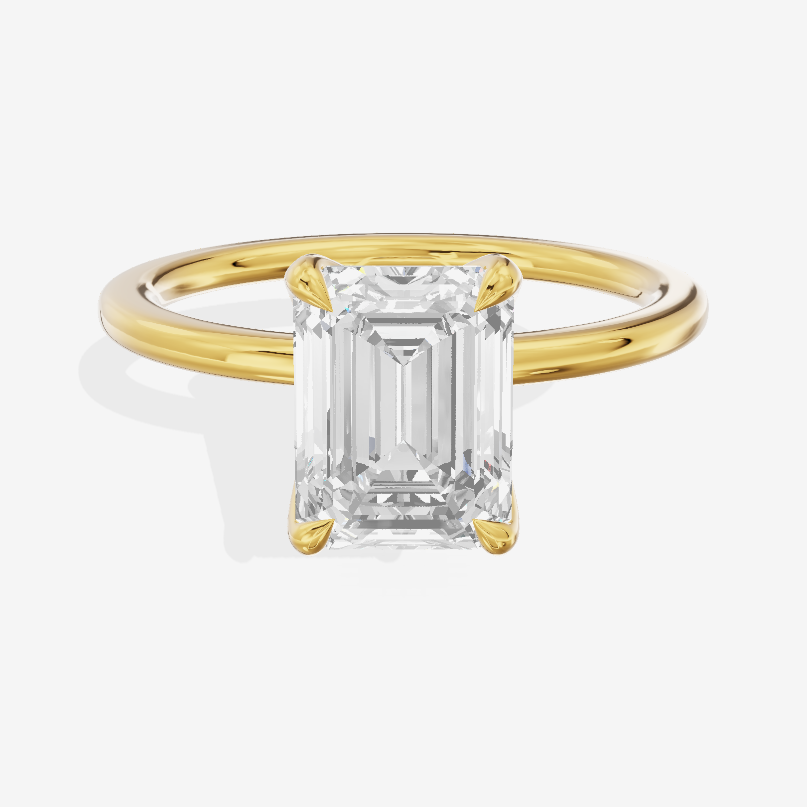 Petite Selenia 1.5mm Emerald Solitaire Engagement Ring in 18K Yellow Gold