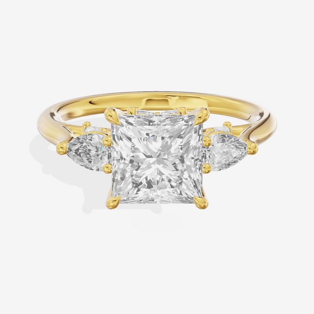 Classic Vowsae Three Stone Princess Engagement Ring (3/5 ct. tw.) in 18K Yellow Gold
