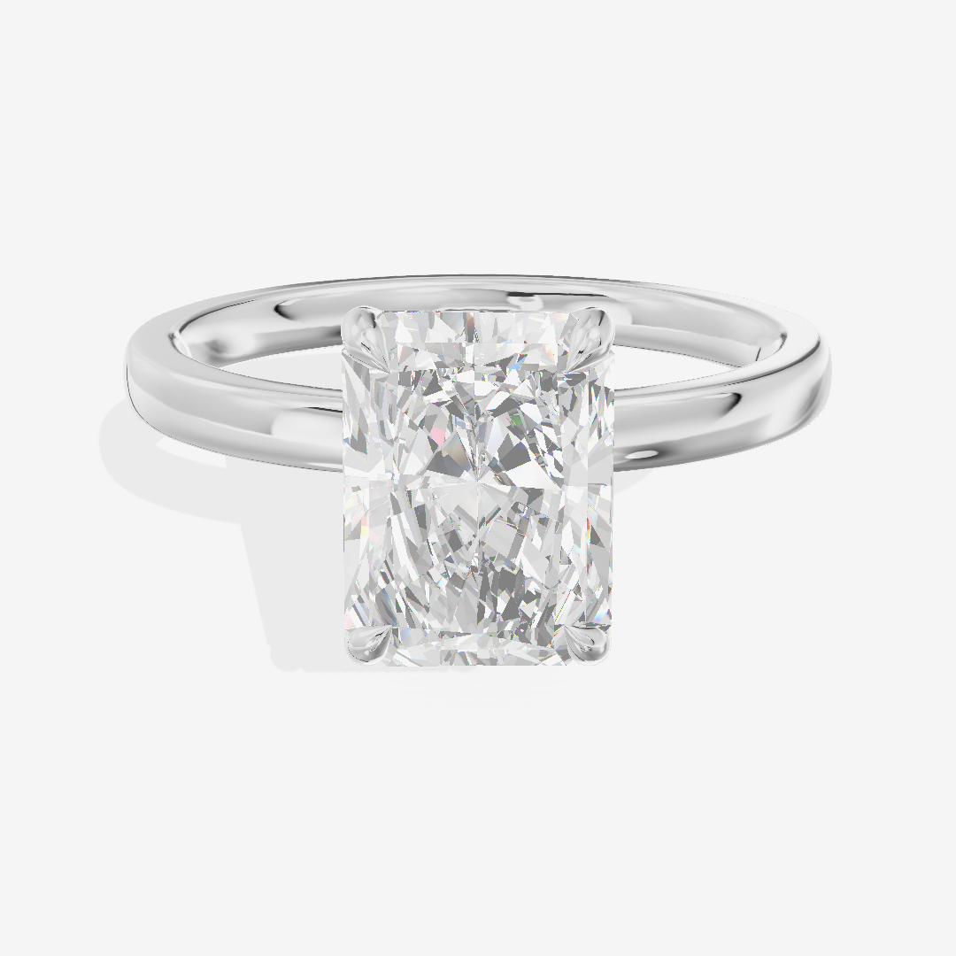 Petite Eversince 2mm Radiant Solitaire Engagement Ring in Platinum