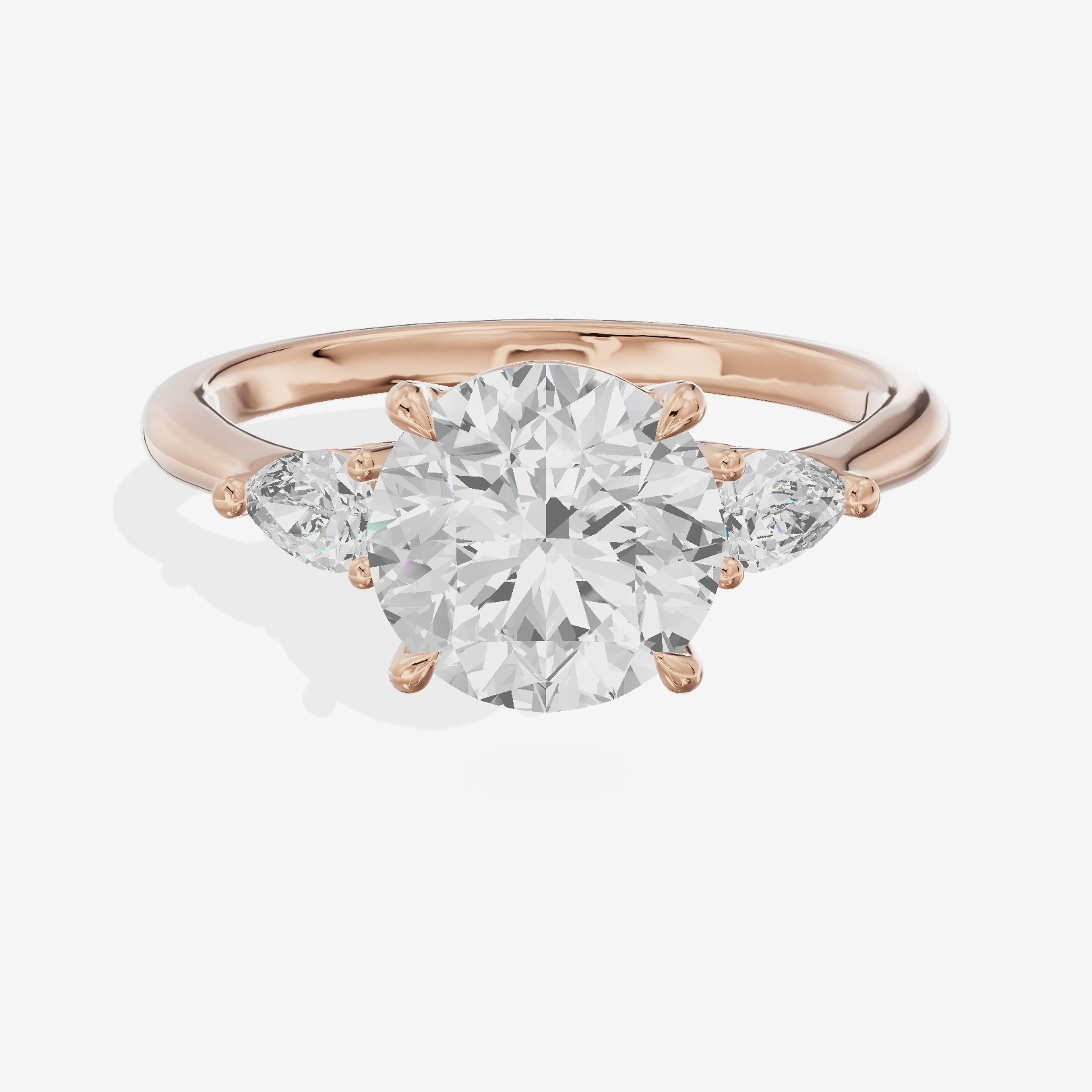 Petite Aimora Three Stone Round Engagement Ring (1/4 ct. tw.) in 18K Rose Gold