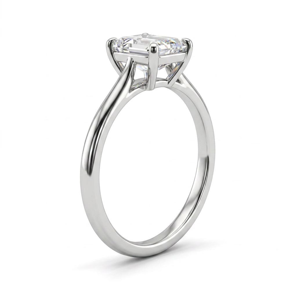 Solitaire Emerald Engagement Ring (2.25 ct.) in 18K White Gold