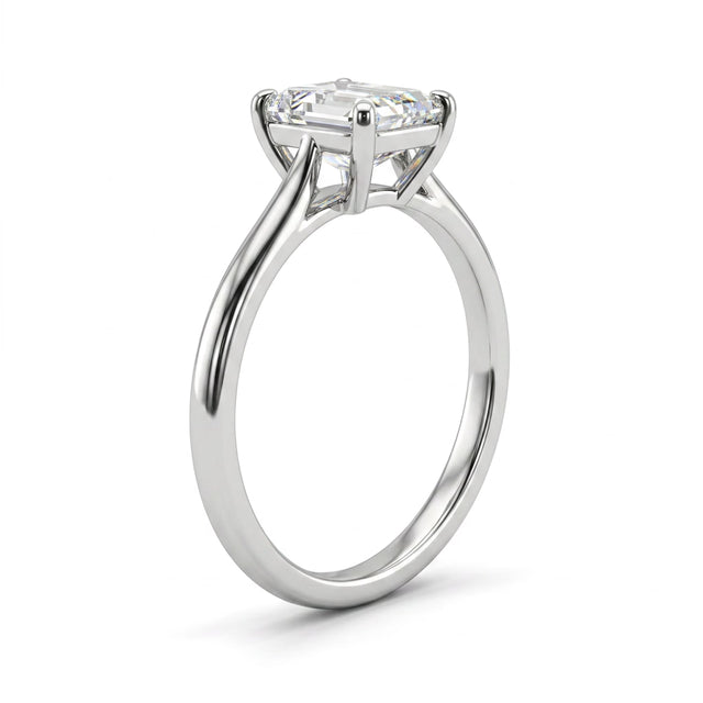 Solitaire Emerald Engagement Ring (2.25 ct.) in 18K White Gold