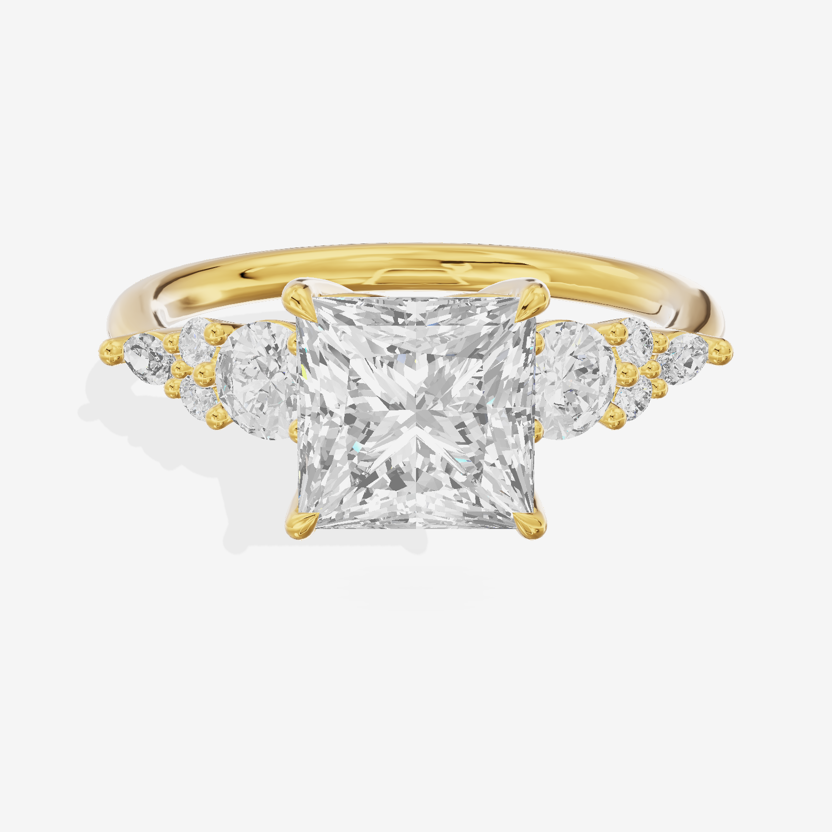 Triade Eternity Princess Three Stone Engagement Ring (2/5 ct. tw.) in 18K Yellow Gold