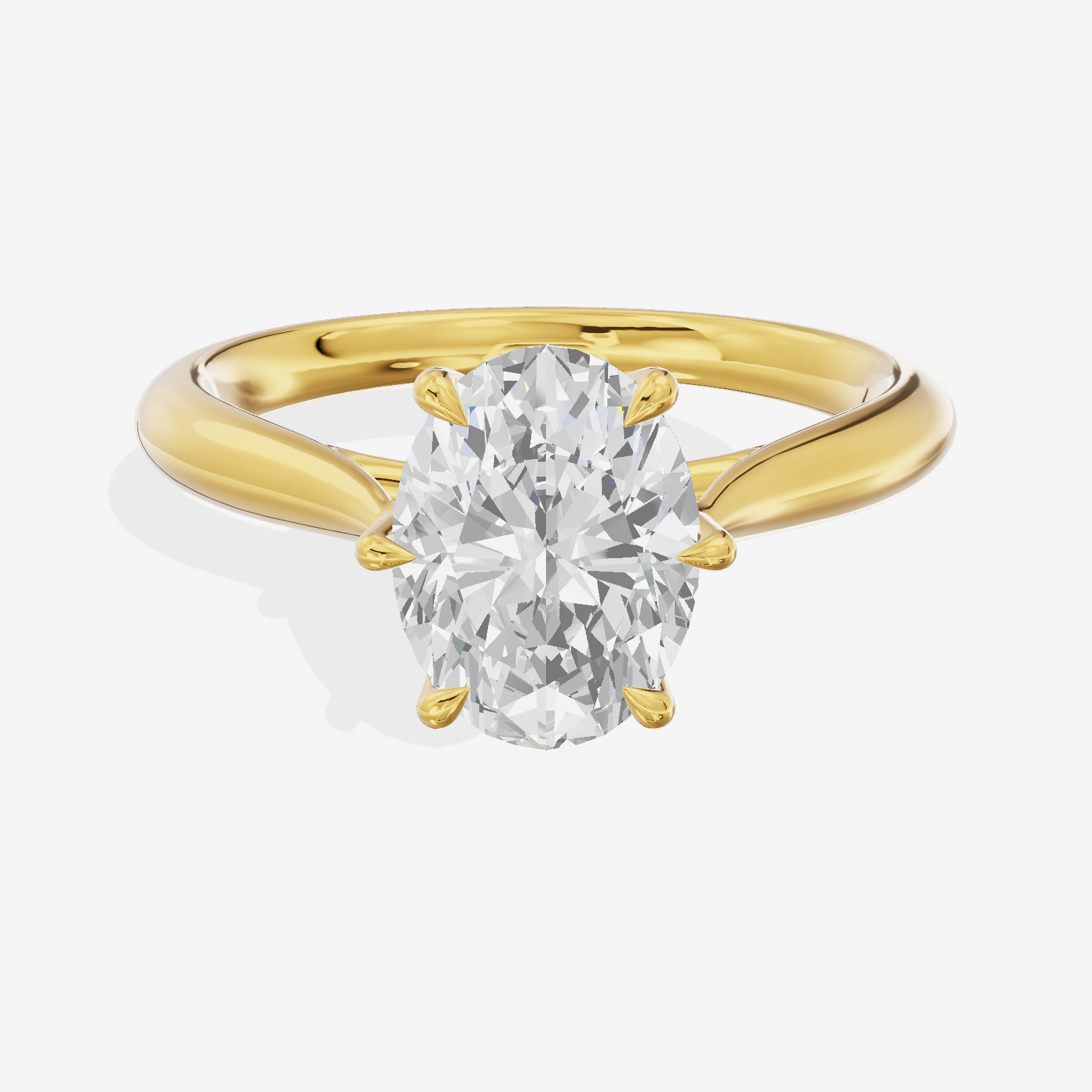 Petite Tender 2mm Oval Solitaire Engagement Ring in 18K Yellow Gold