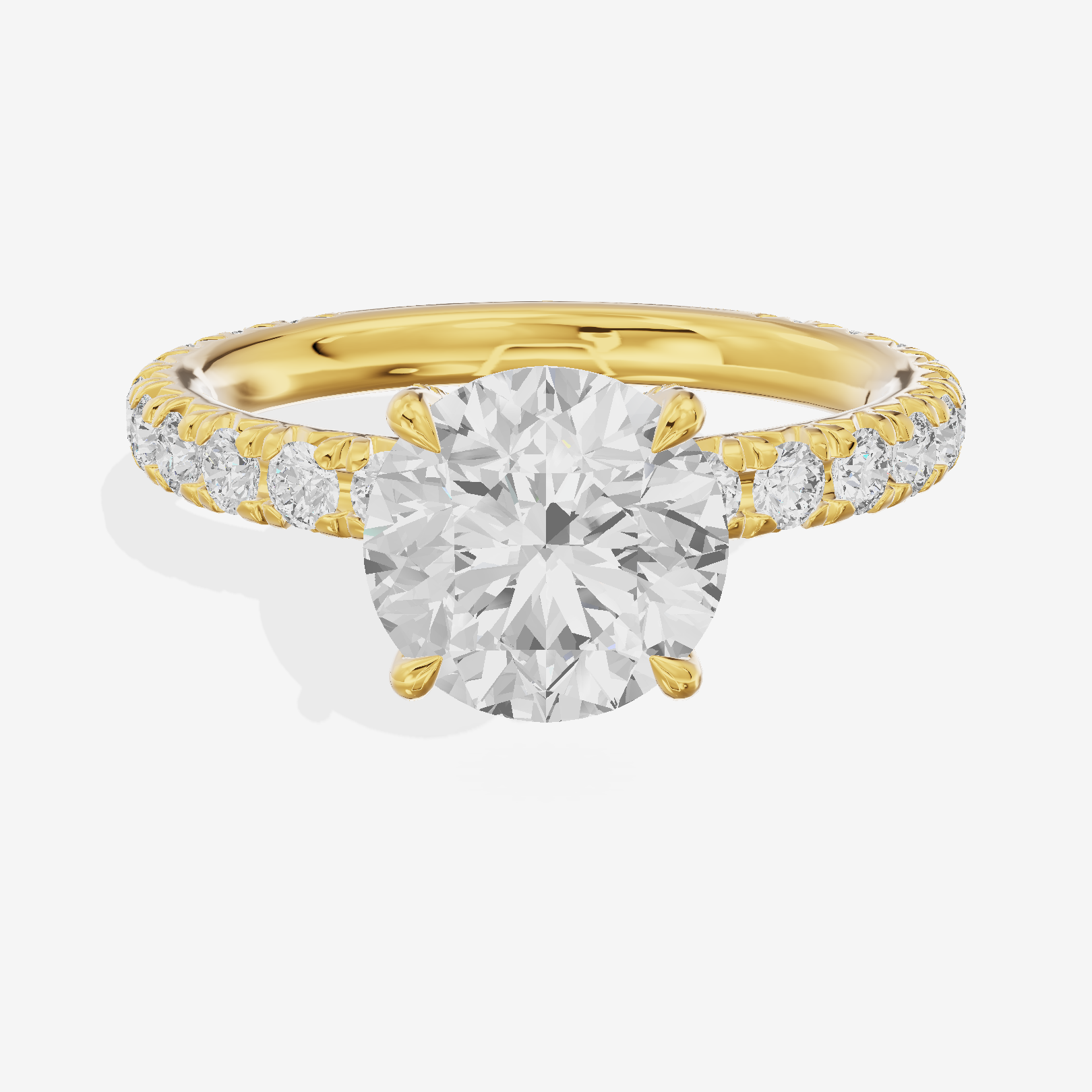 Eternal Coeurine Round Engagement Ring with Side Stones (3/5 ct. tw.) in 18K Yellow Gold